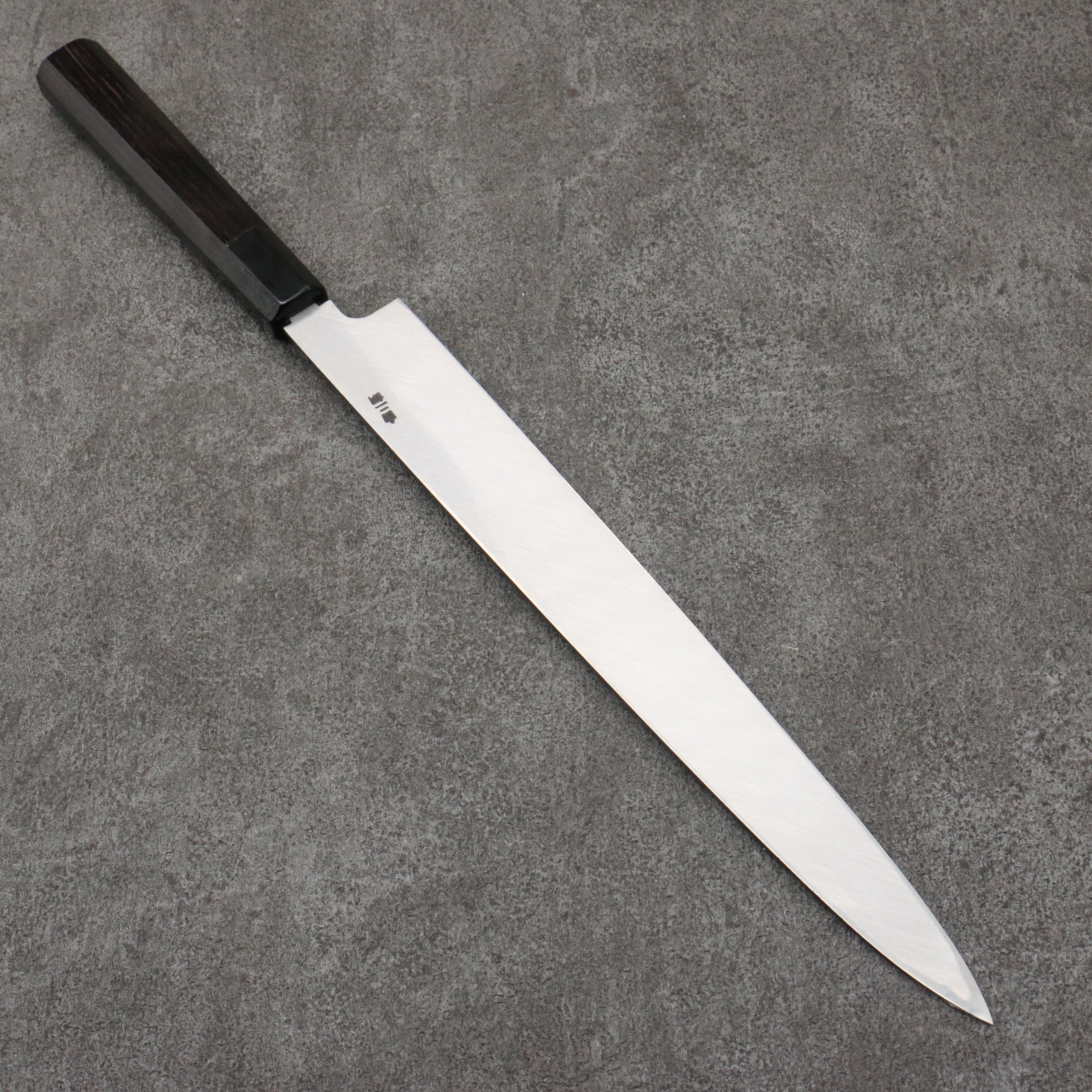 堺 孝行 窪田金雕刻 鰻 白鋼二號 黑打 柳刃 300mm 黑檀 握把 - 清助刃物