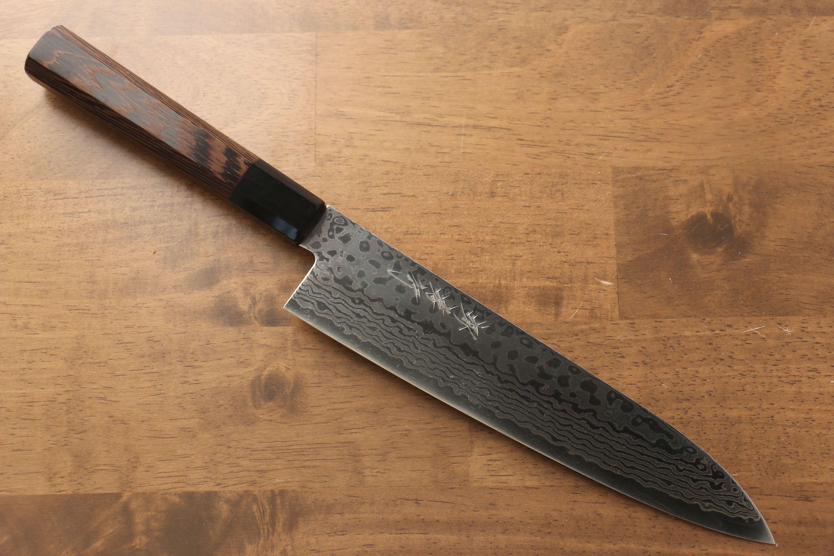 堺 孝行 銀河 ZA-18 大馬士革紋 牛刀  210mm 雞翅木握把 - 清助刃物