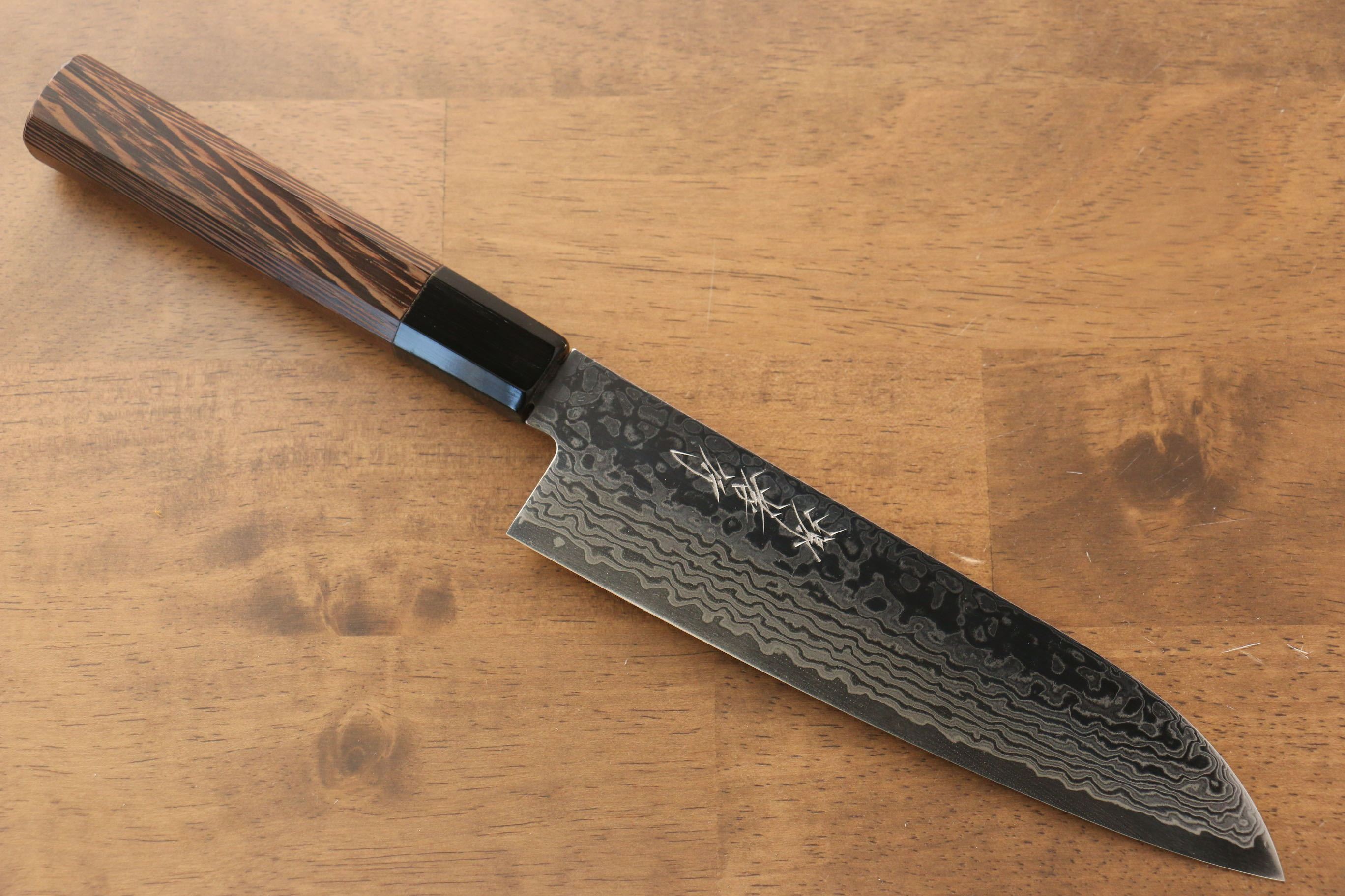 堺 孝行 銀河 ZA-18 大馬士革紋 三德刀  180mm 雞翅木握把 - 清助刃物