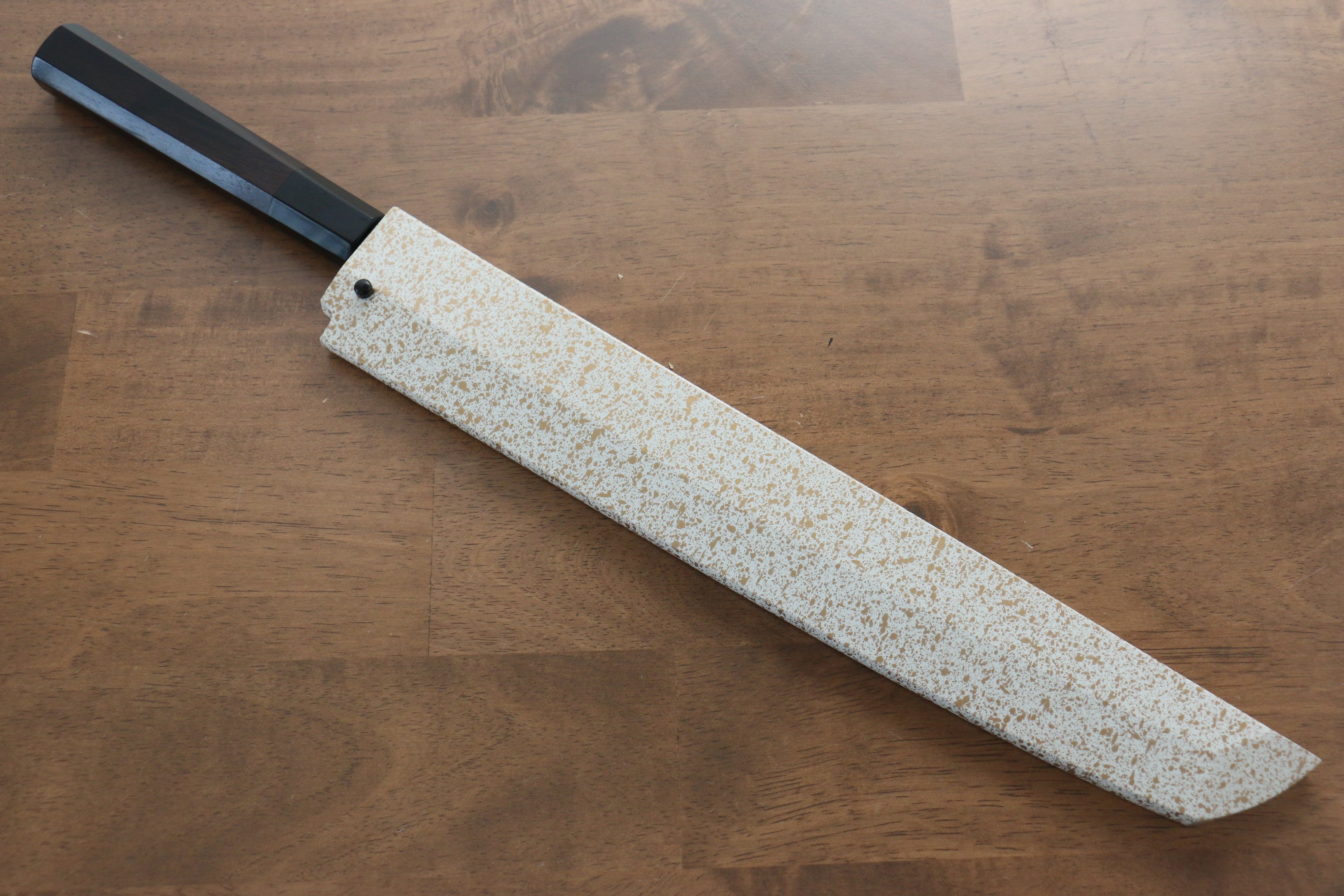 堺 孝行 玄武 青鋼二號 本燒 鏡面處理 先丸柳刃  300mm 黑檀握把 附刀鞘 - 清助刃物