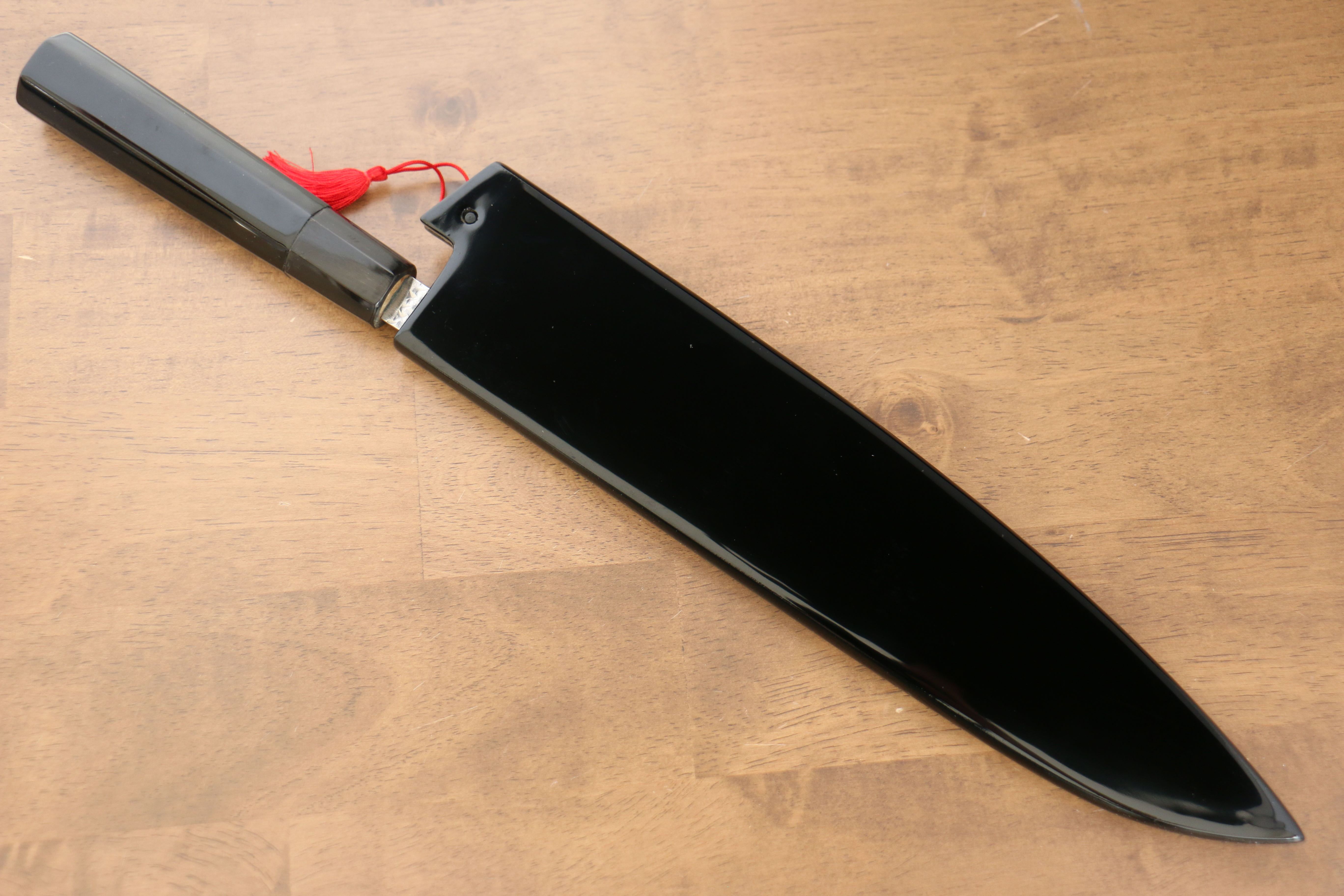 黑崎 優 閃光 SG2 鎚目 龍　沈金 牛刀  270mm 漆塗 握把 附刀鞘 - 清助刃物