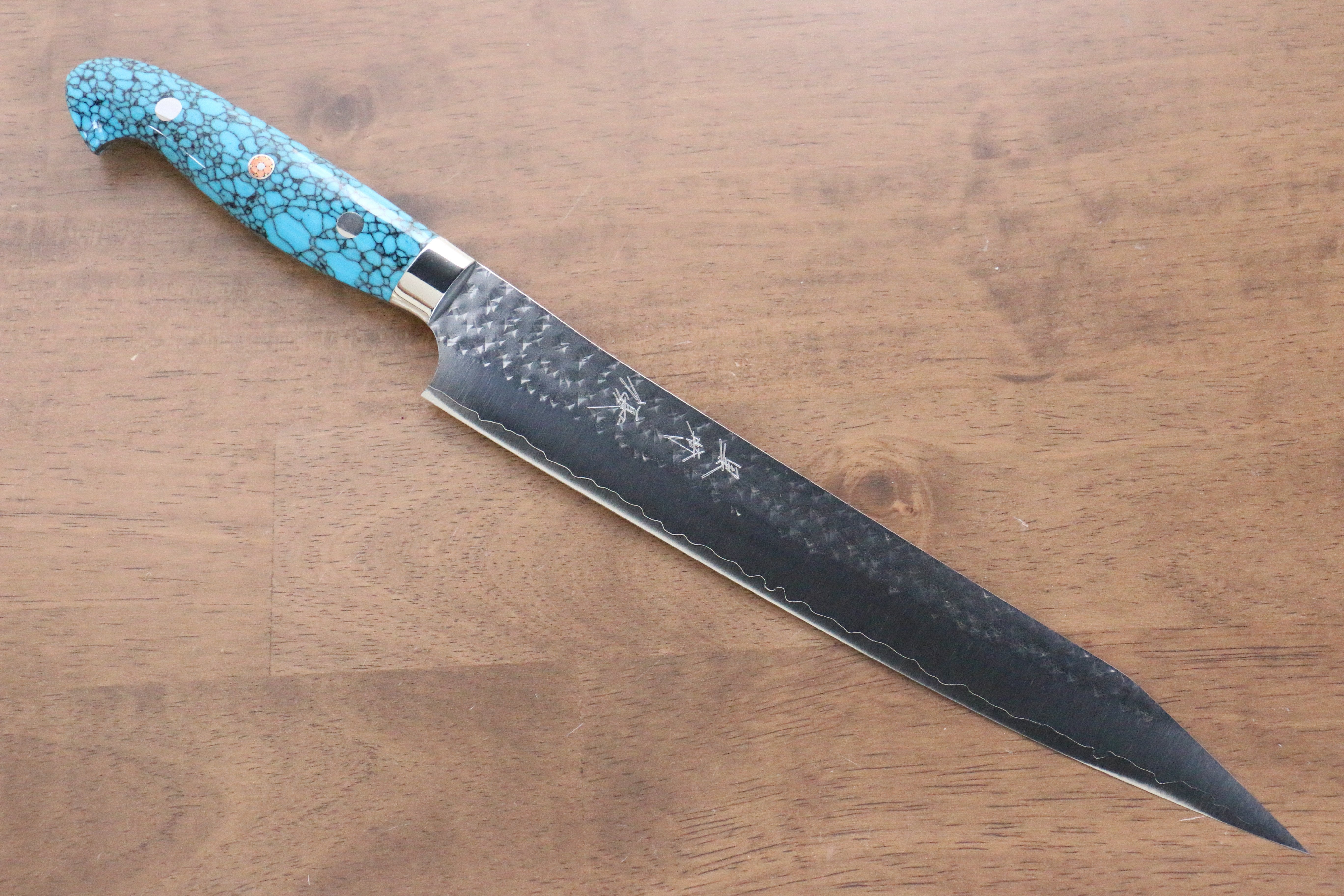 黑崎 優 閃光 SG2 鎚目 筋引  240mm 土耳其石 握把 - 清助刃物