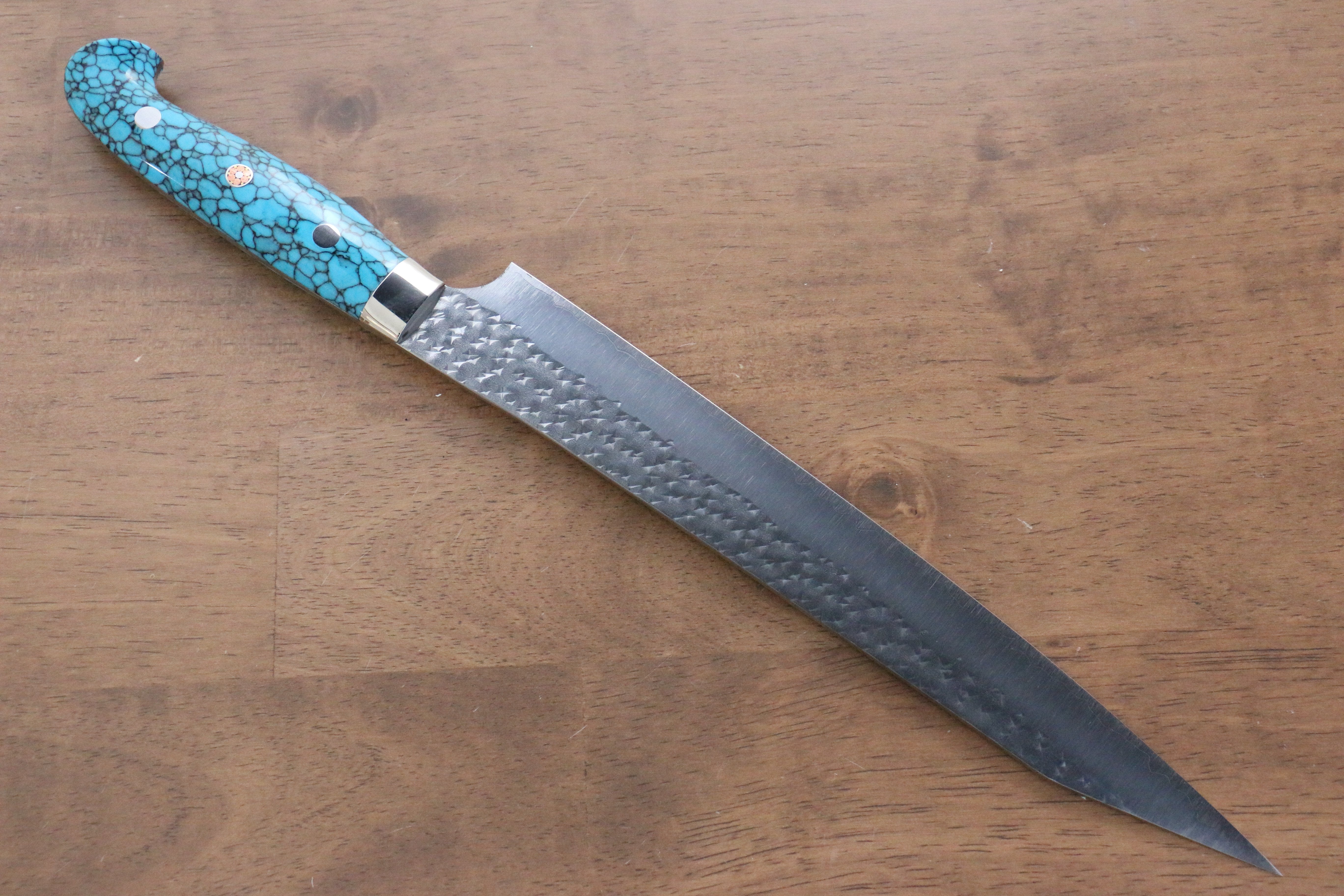 黑崎 優 閃光 SG2 鎚目 筋引  240mm 土耳其石 握把 - 清助刃物