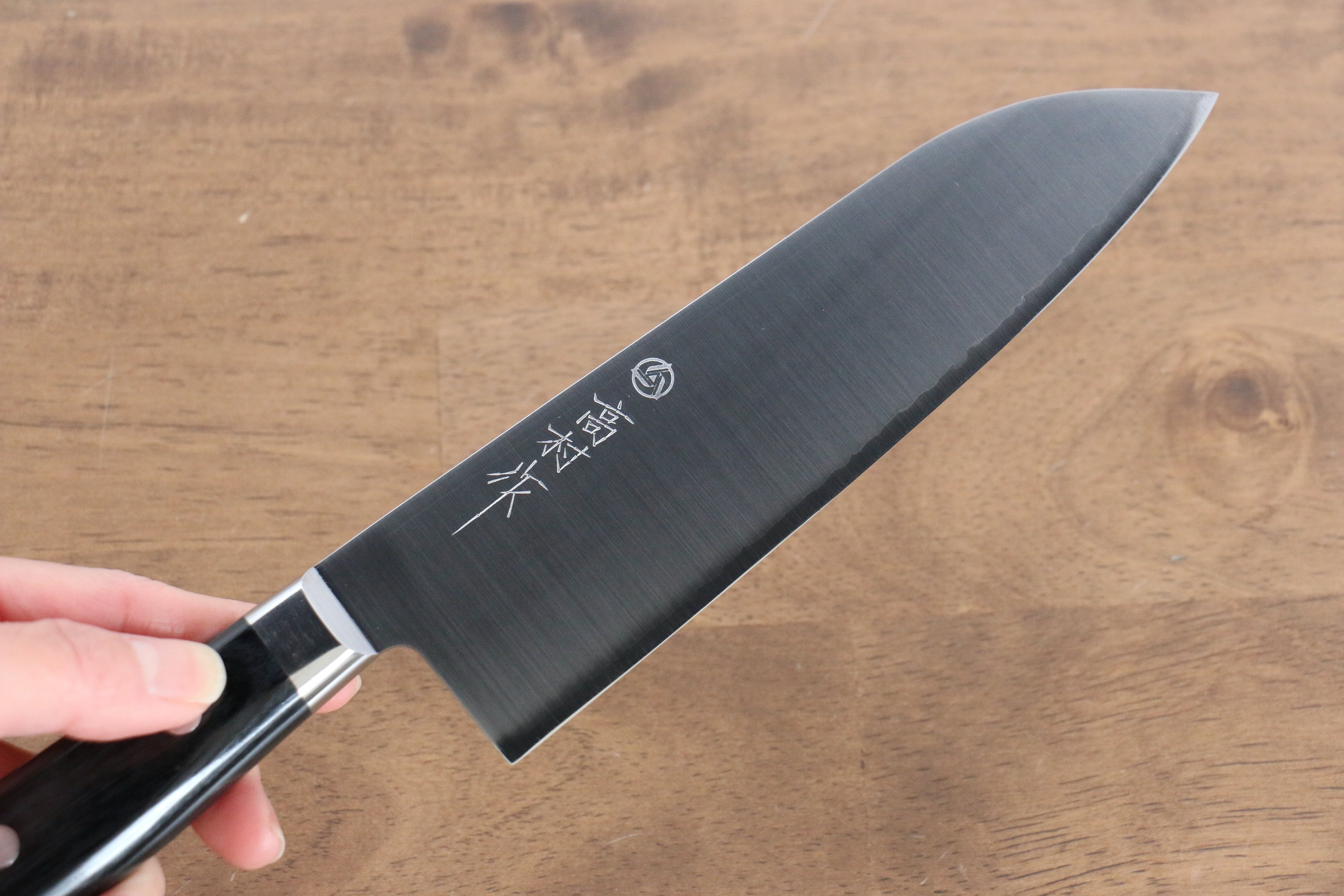高村刃物 VG10 打磨處理 三德刀  170mm 黑合成木握把 - 清助刃物