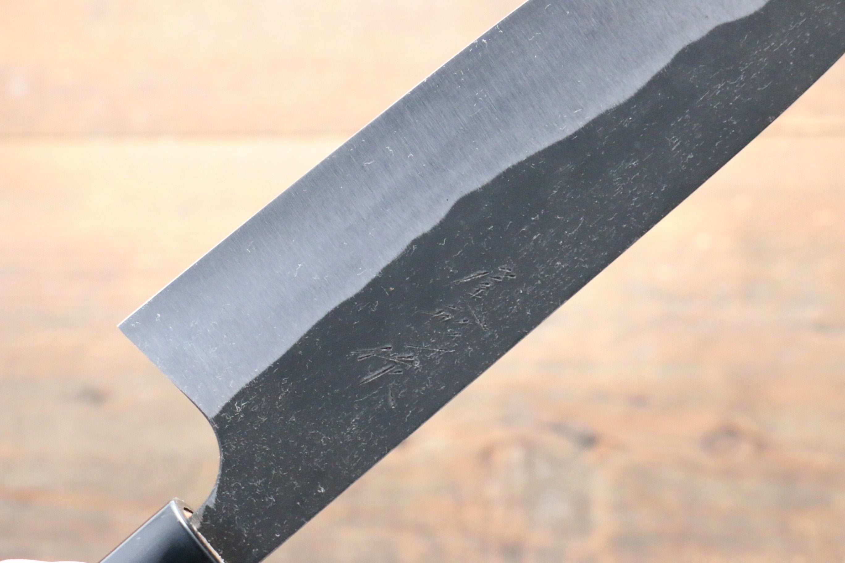 尾形 峻吾 白鋼二號 黑打 三德刀 165mm 核桃木 握把 - 清助刃物