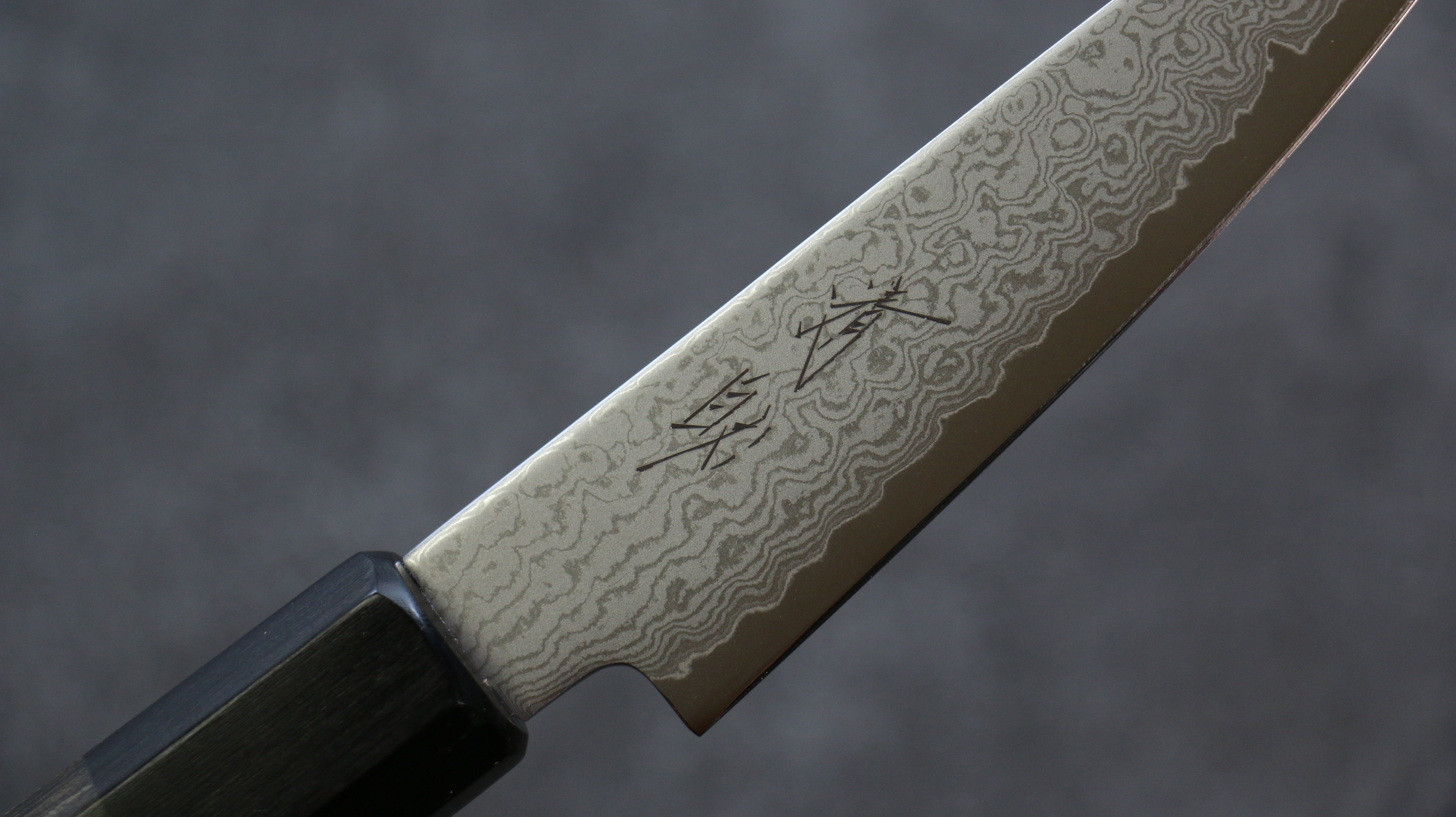清助 VG10 大馬士革紋 多用途小刀  120mm 灰色合成木 握把 - 清助刃物