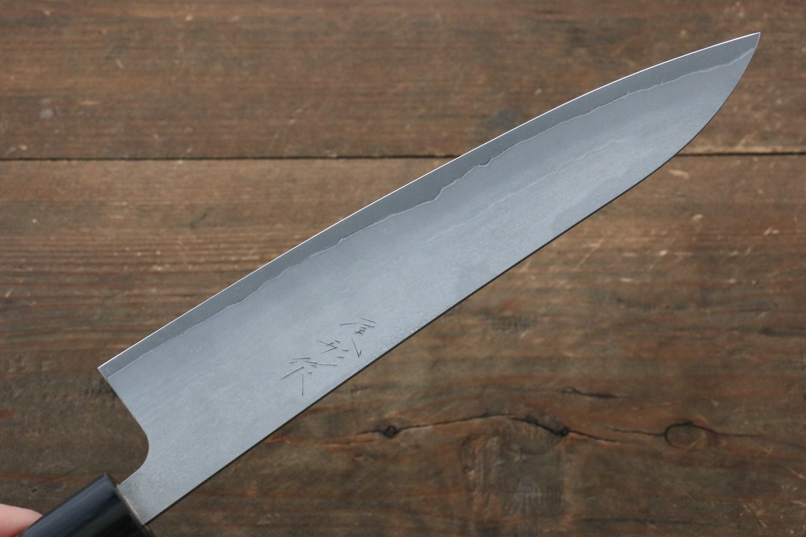 尾形 峻吾 銀三鋼 大馬士革紋 黑打 牛刀 210mm Jarrah 握把 - 清助刃物