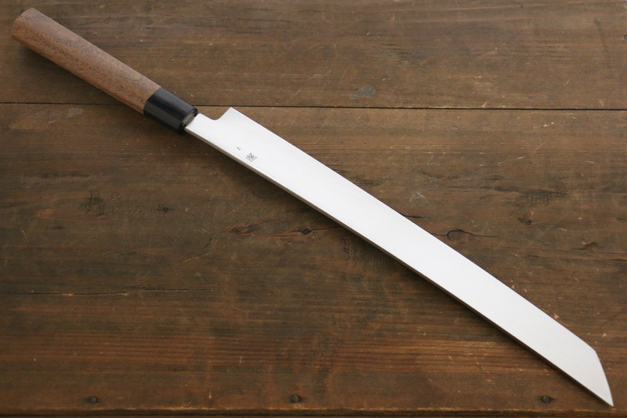 田中 誠貴 青鋼二號 大馬士革紋 先丸蛸引  330mm 核桃木握把 - 清助刃物