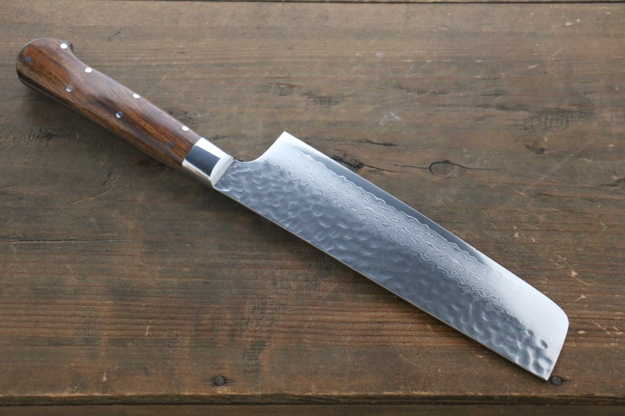 堺 孝行 VG10 33層 大馬士革紋 菜切 160mm 沙漠鐵木（杉原型） 握把 - 清助刃物