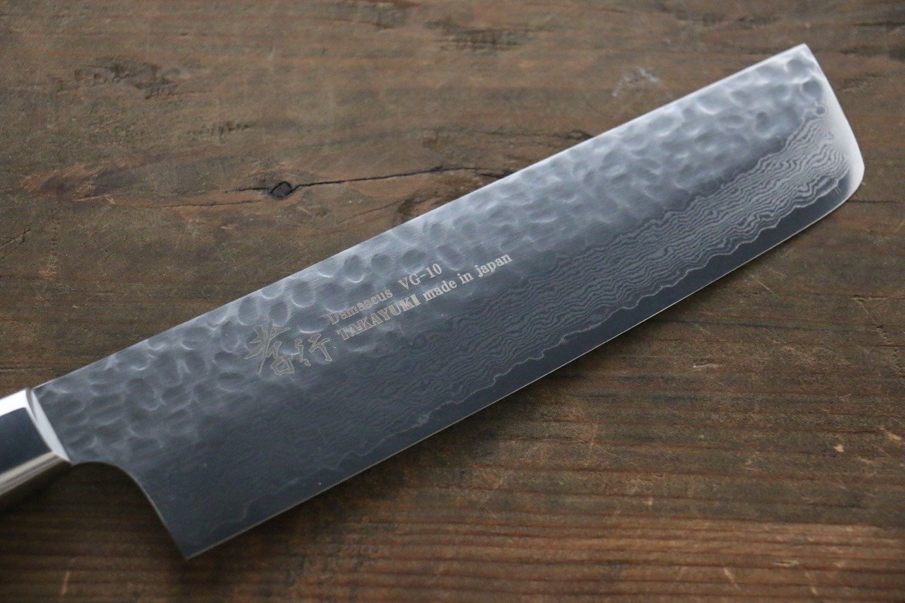 堺 孝行 VG10 33層 大馬士革紋 菜切 160mm 沙漠鐵木（杉原型） 握把 - 清助刃物