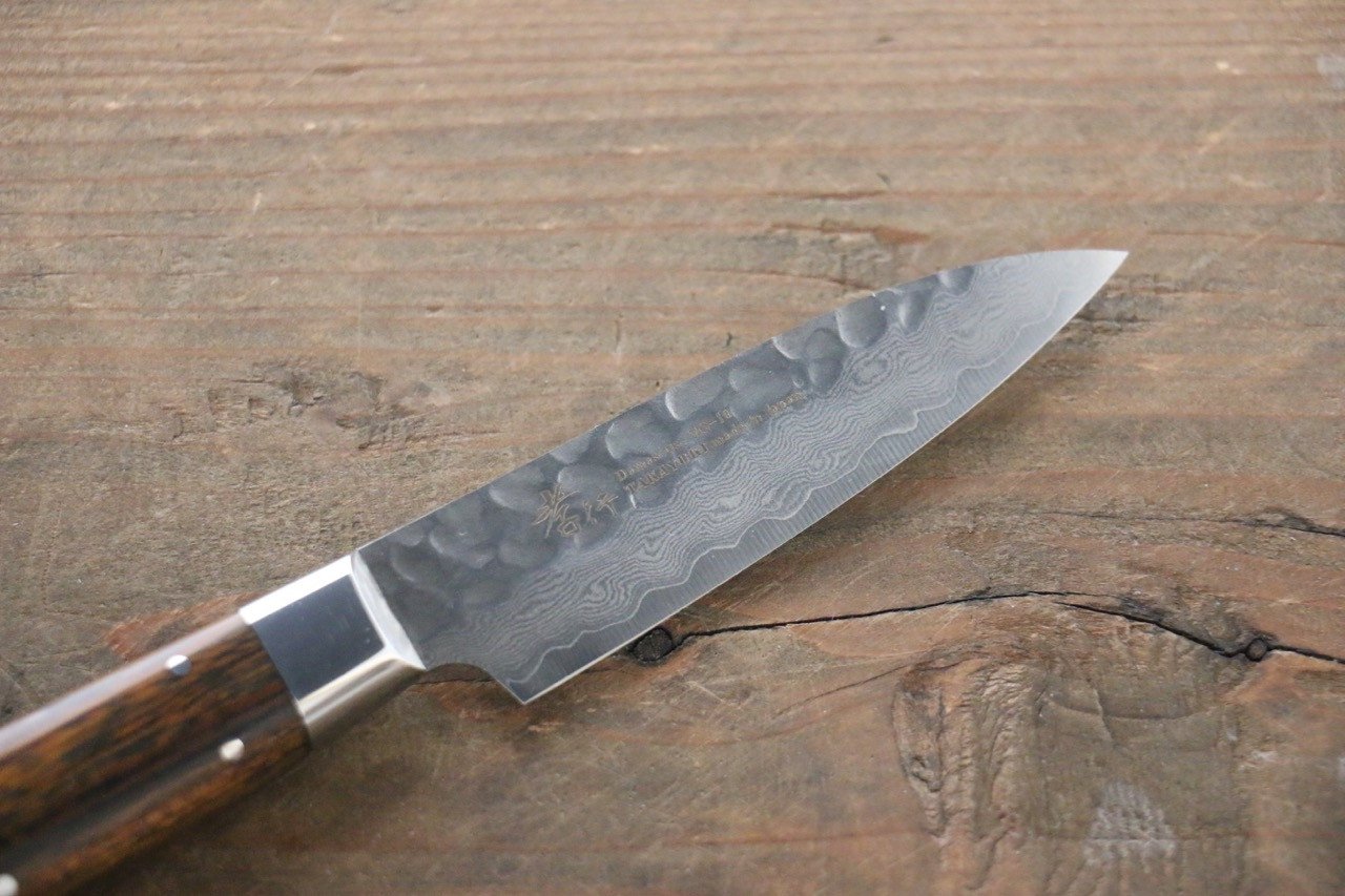 堺 孝行 VG10 33層 大馬士革紋 多用途小刀 80mm 沙漠鐵木（杉原型） 握把 - 清助刃物