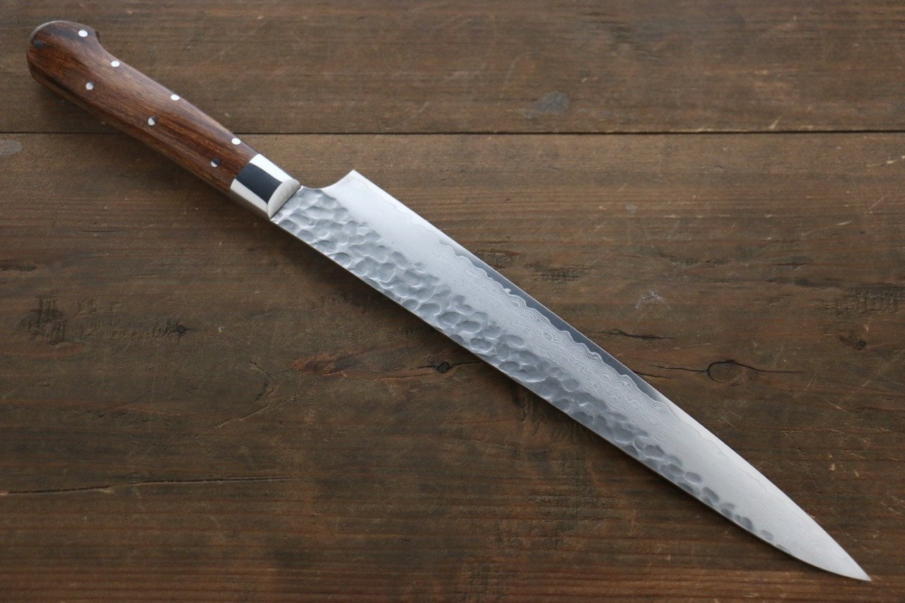 堺 孝行 VG10 33層 大馬士革紋 筋引 240mm 沙漠鐵木（杉原型） 握把 - 清助刃物