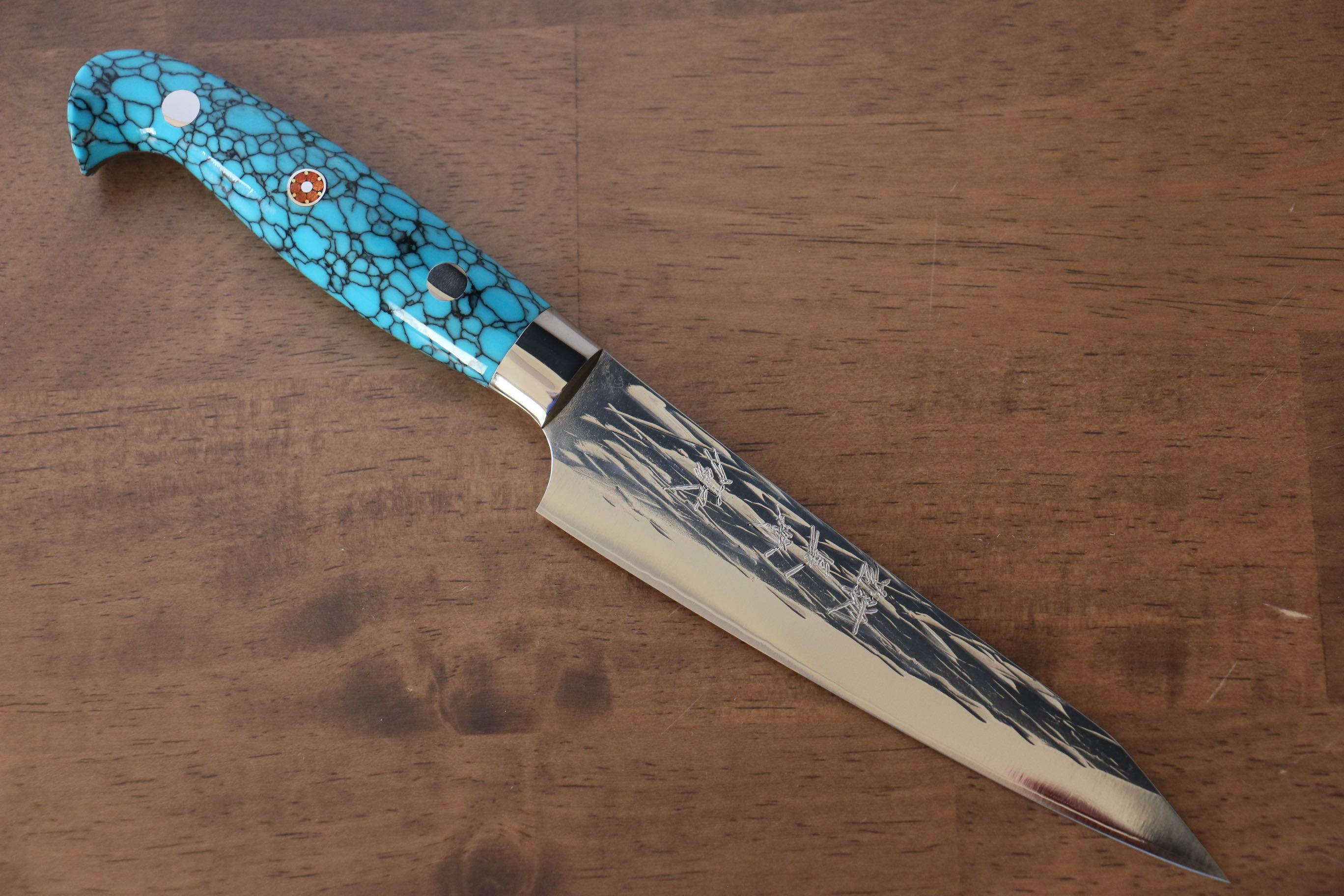 黑崎 優 樹冰 SG2 鎚目 多用途小刀  120mm 土耳其石 握把 - 清助刃物