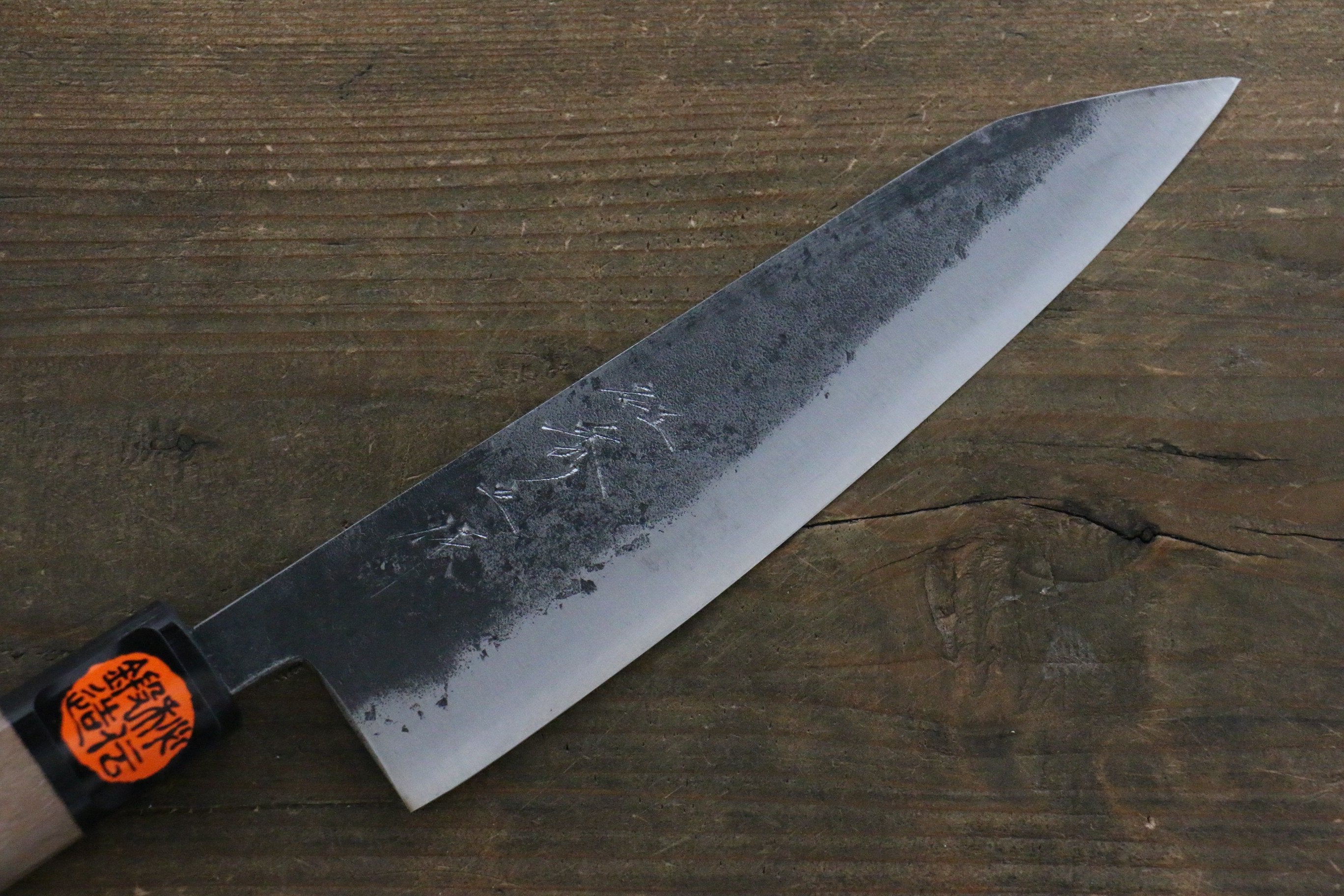 田中 誠貴 鐵火 青鋼二號 黑打 牛刀  180mm 核桃木握把 - 清助刃物