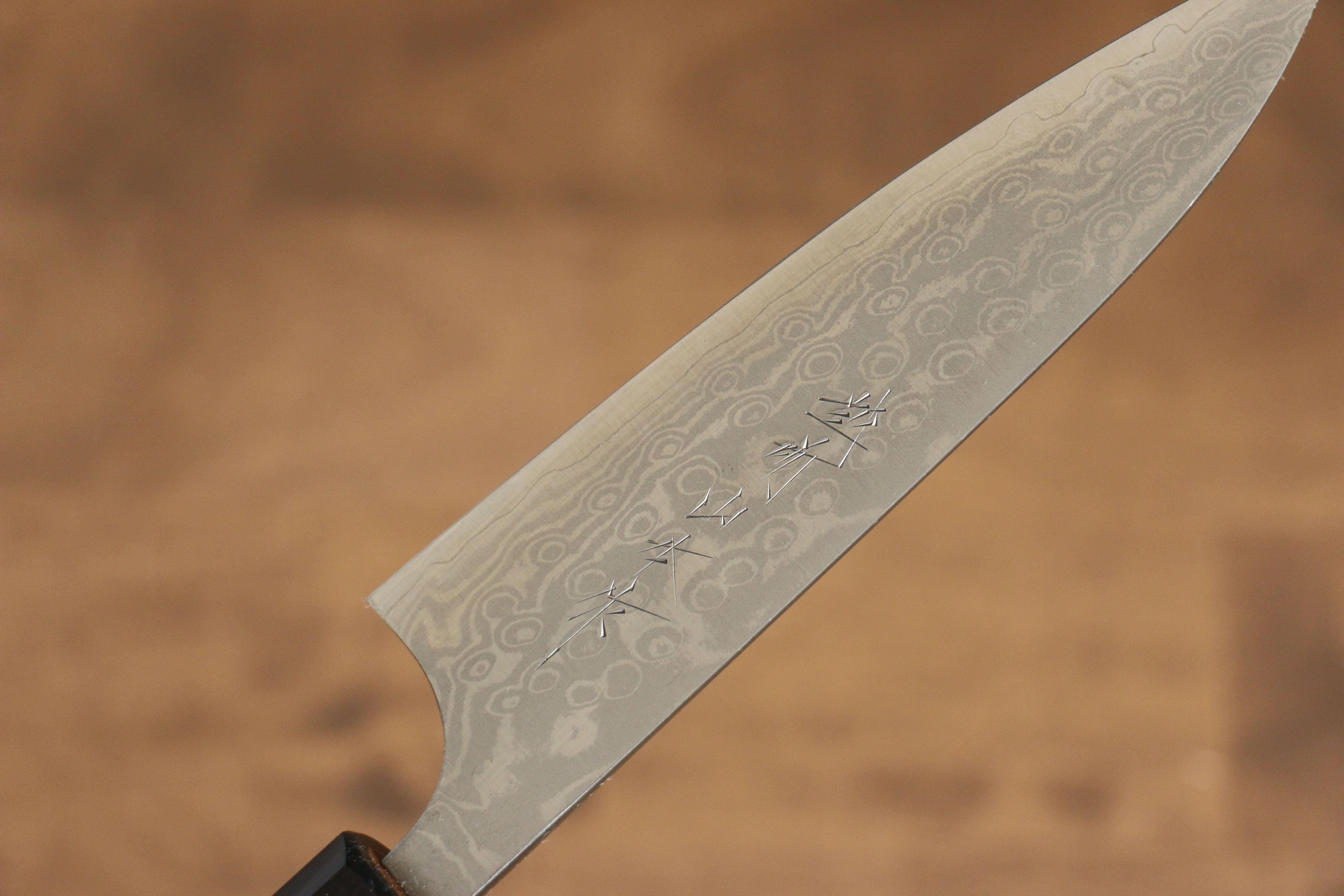 山本 直 VG10 大馬士革紋 多用途小刀  120mm 核桃木 握把 - 清助刃物