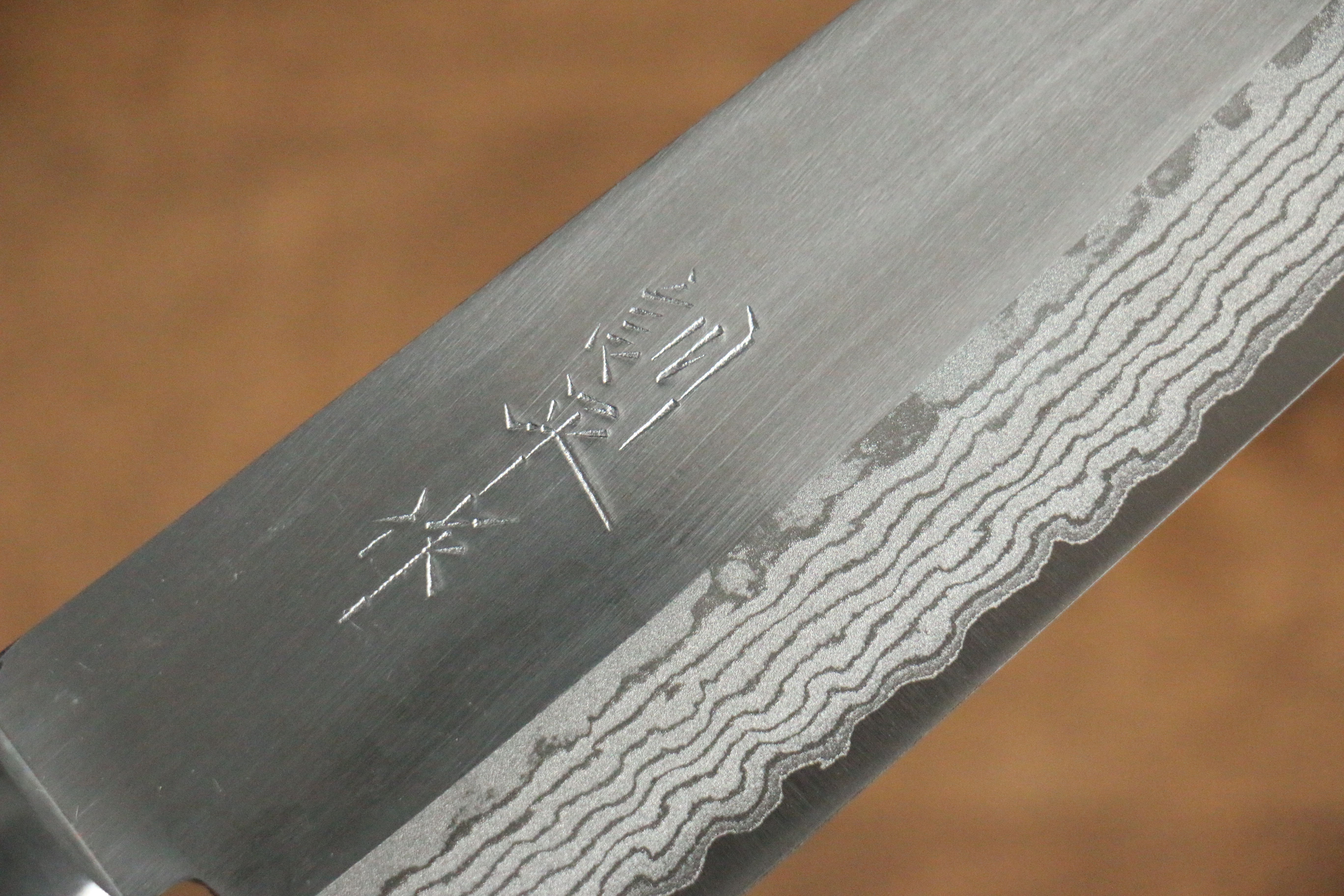 訓平 彩流 VG10 打磨處理 大馬士革紋 三德刀  170mm 桃花心木 握把 - 清助刃物