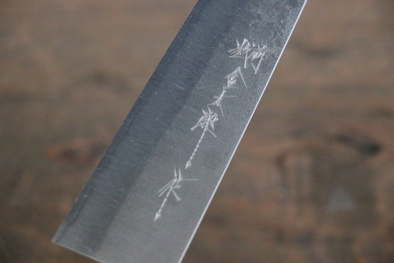 加藤 義實 超級青鋼 梨地 多用途小刀  150mm 紫檀木握把 - 清助刃物
