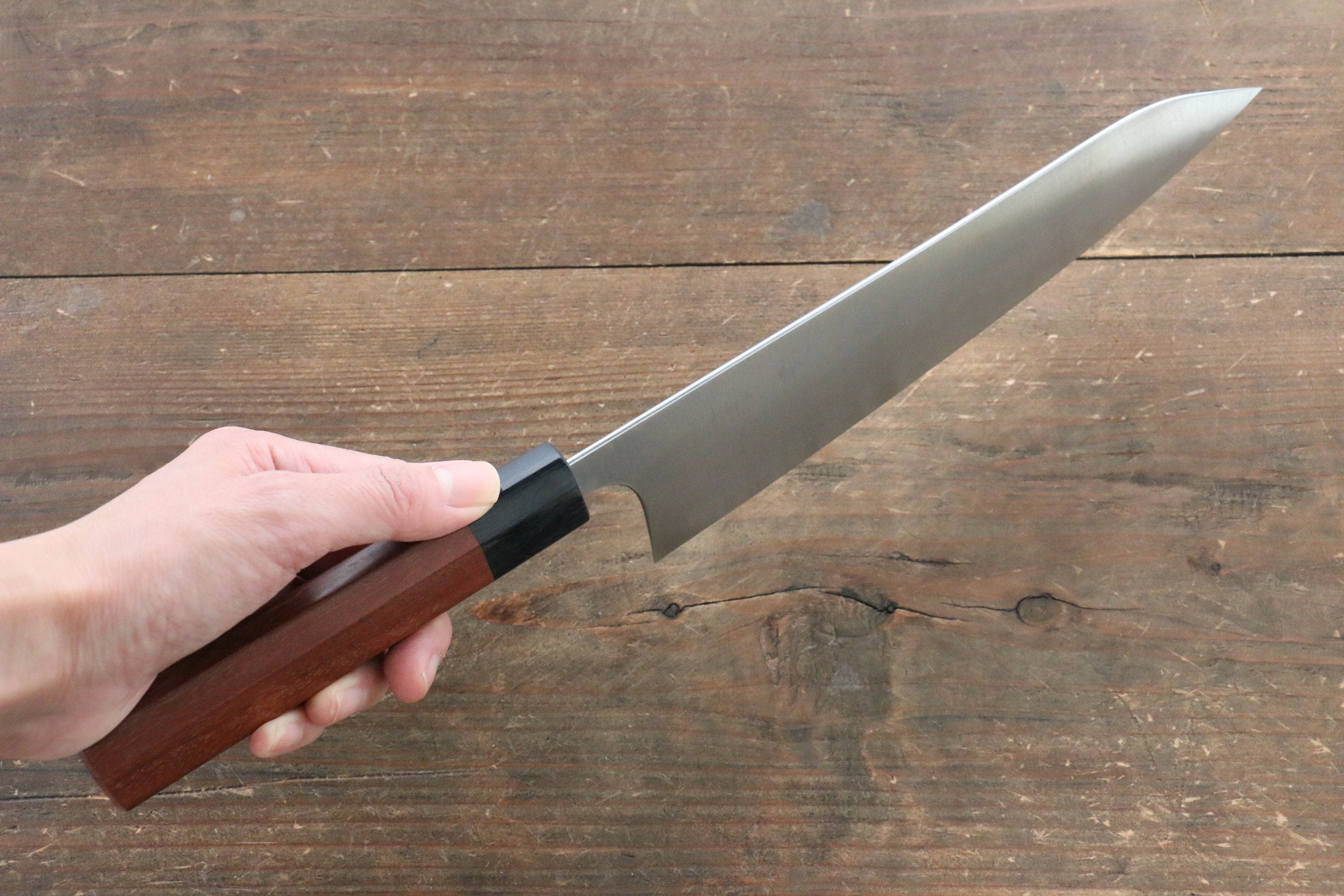 柴田崇行 甲鐵 超級青鋼 牛刀 210mm Jarrah 握把 - 清助刃物