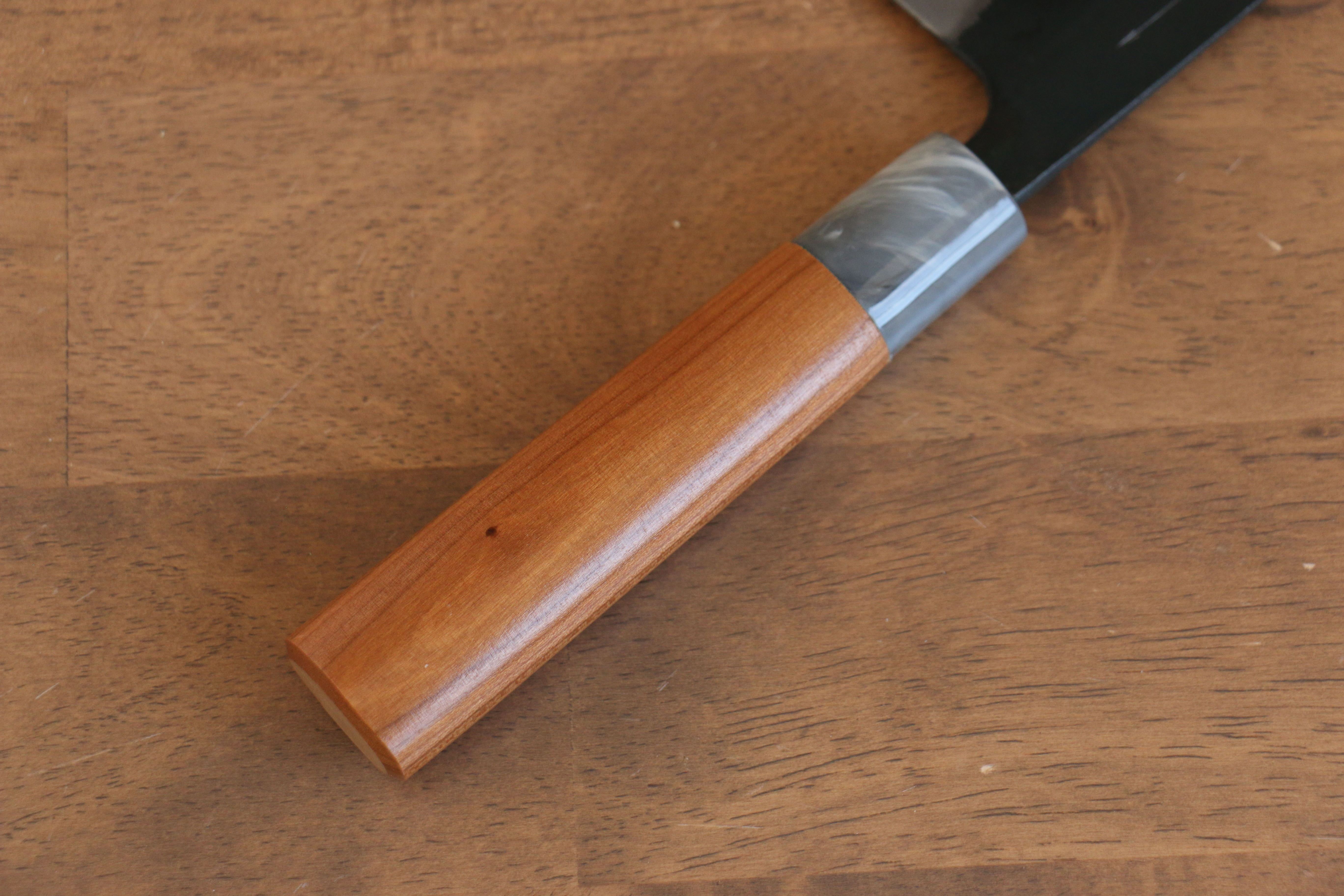 山本 直 白鋼 黑打 菜切 165mm 櫻桃木 握把 - 清助刃物