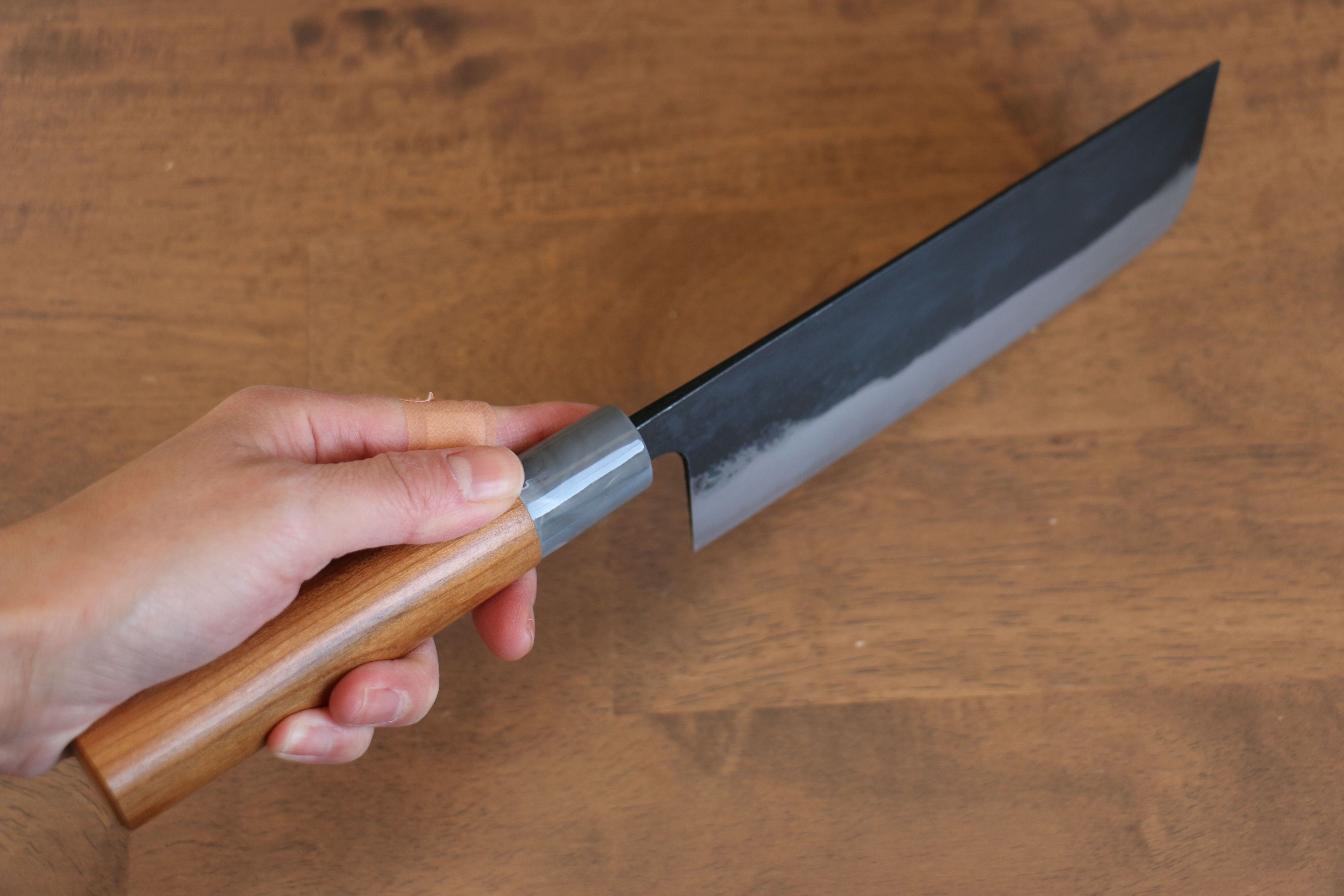 山本 直 白鋼 黑打 菜切 165mm 櫻桃木 握把 - 清助刃物