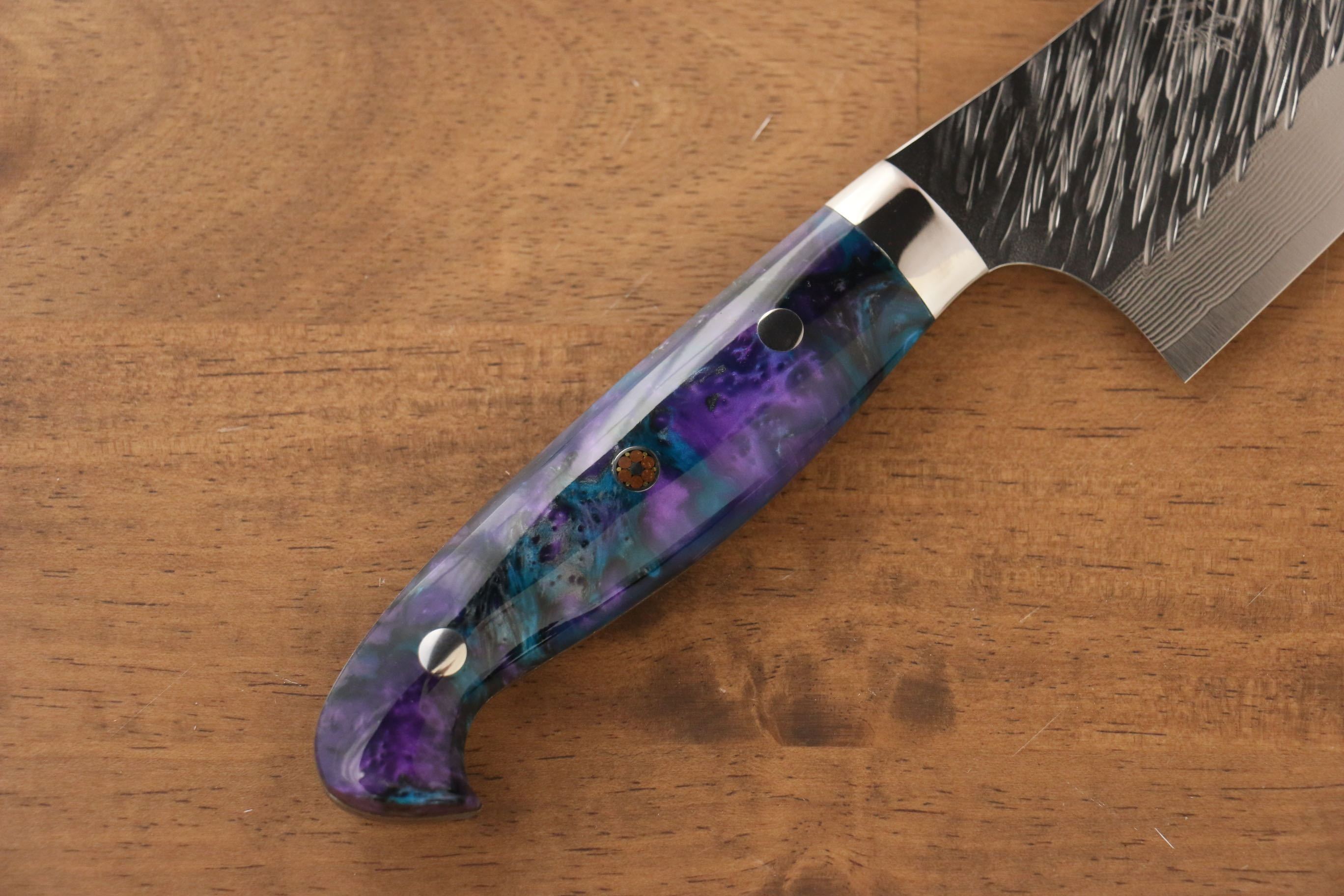 黑崎 優 風神 SG2 鎚目 牛刀  240mm 藍紫壓克力 握把 - 清助刃物