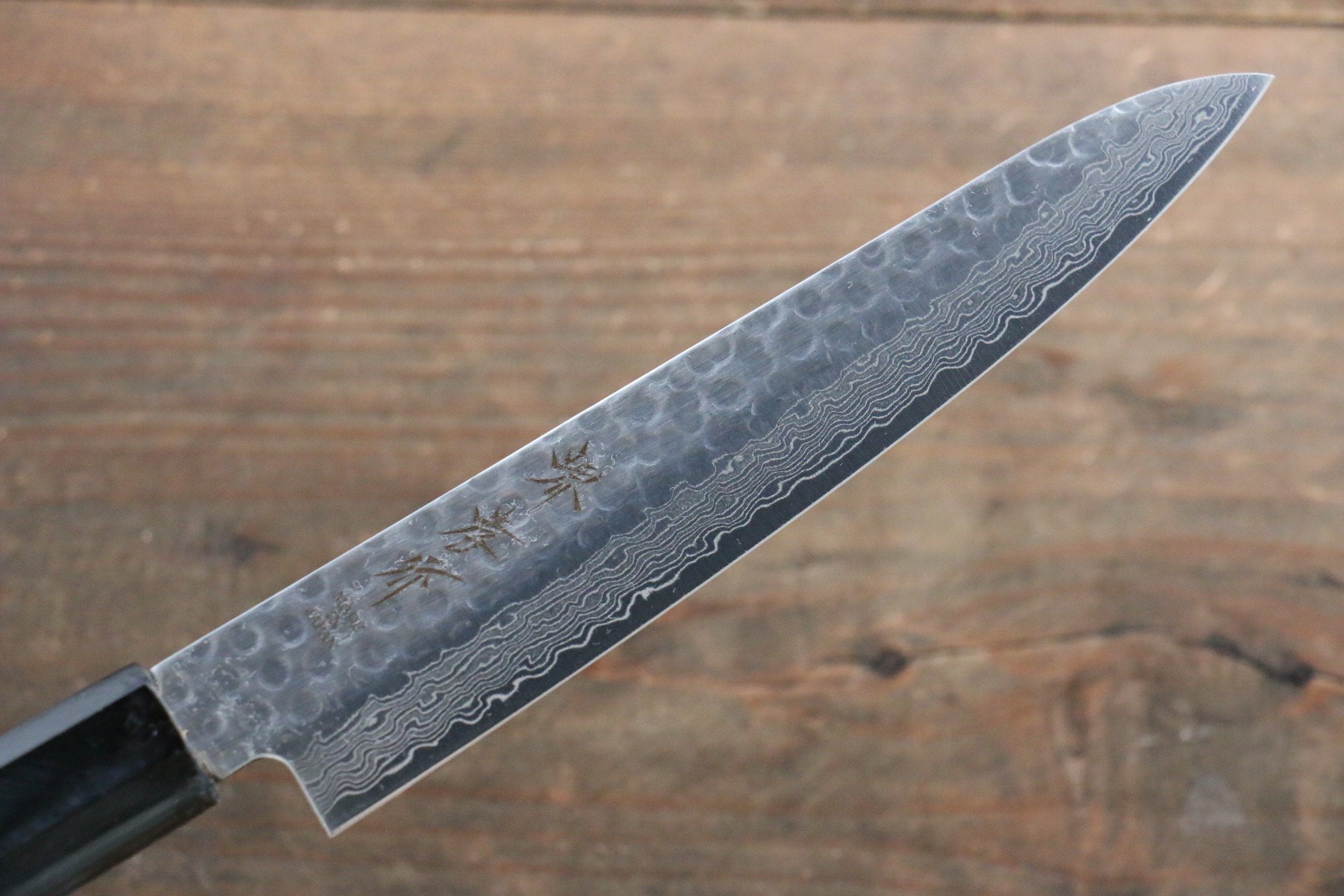 堺 孝行 AUS10 45層大馬士革紋 多用途小刀  150mm - 清助刃物