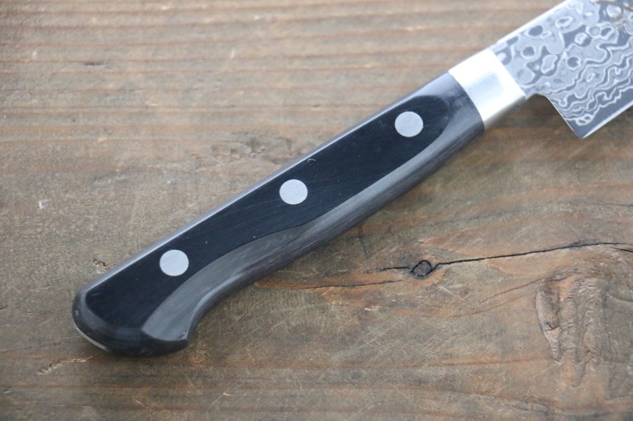 堺 孝行 AUS10 45層 鏡面處理 大馬士革紋 多用途小刀  135mm - 清助刃物