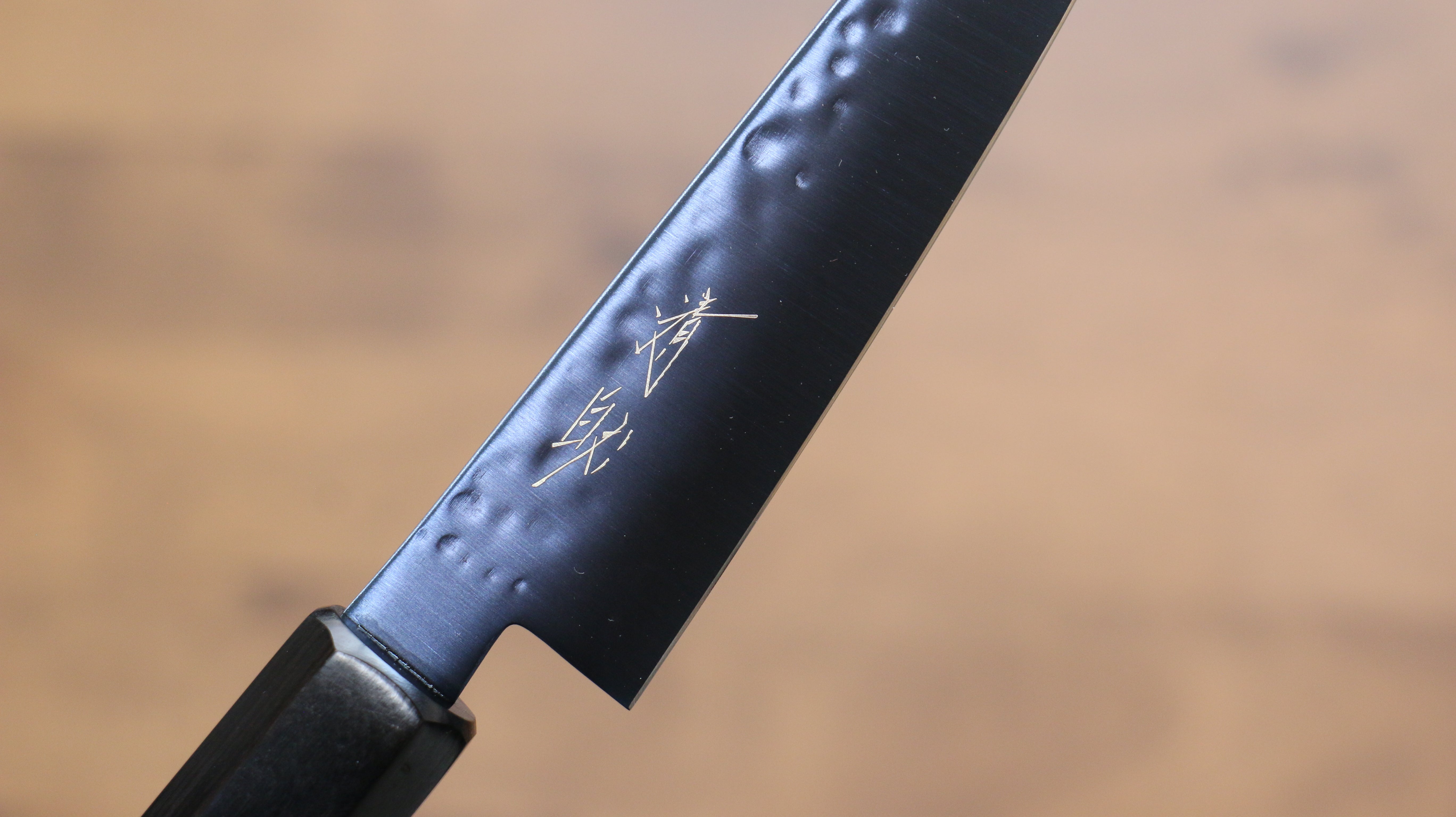 清助 SK-85鋼 離子鍍 鎚目 多用途小刀  120mm 紅合成木 握把 - 清助刃物