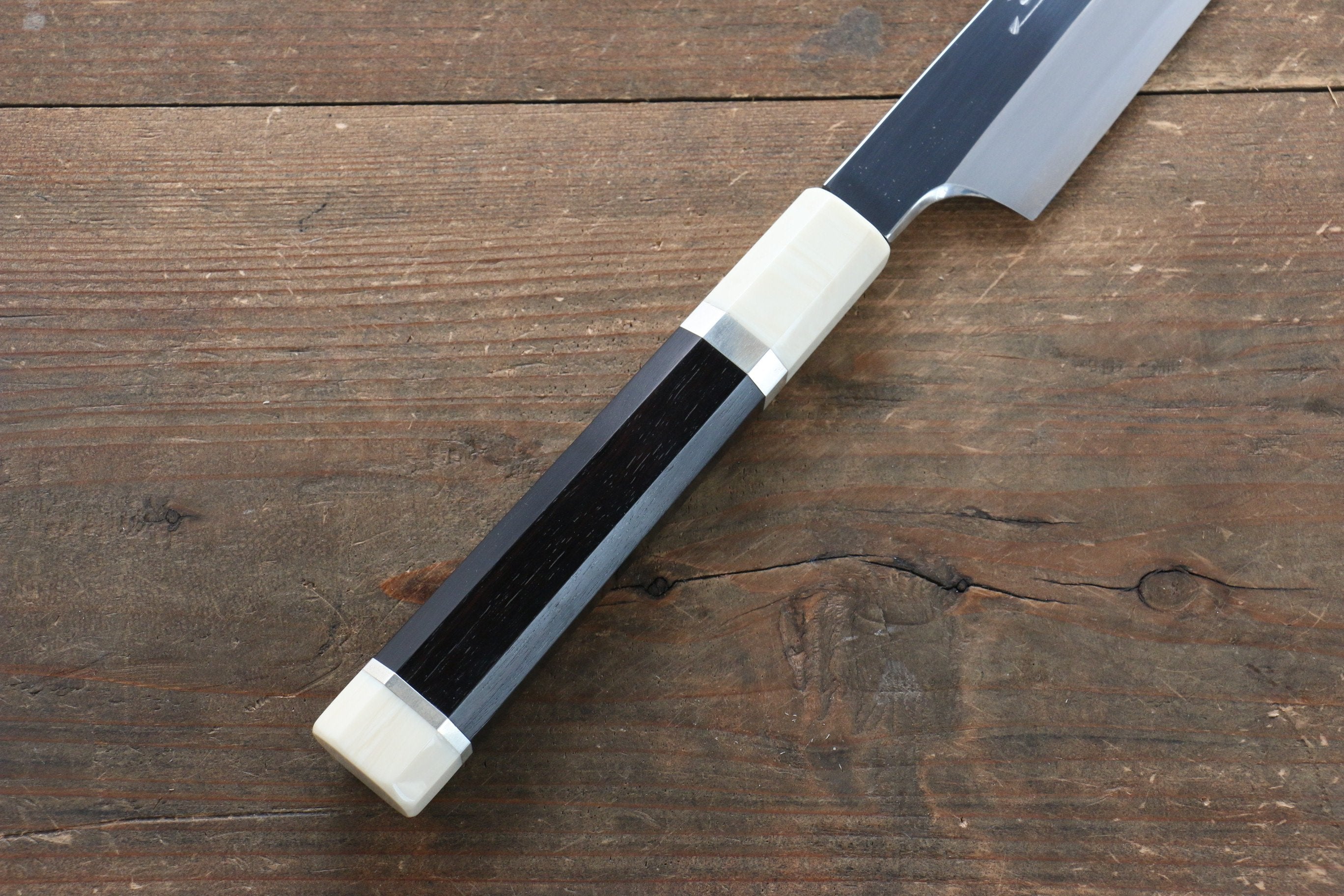堺 孝行 飛燕 銀三鋼 鏡面處理 切付柳刃  270mm 黑檀（兩側帶環型設計）握把 附刀鞘 - 清助刃物