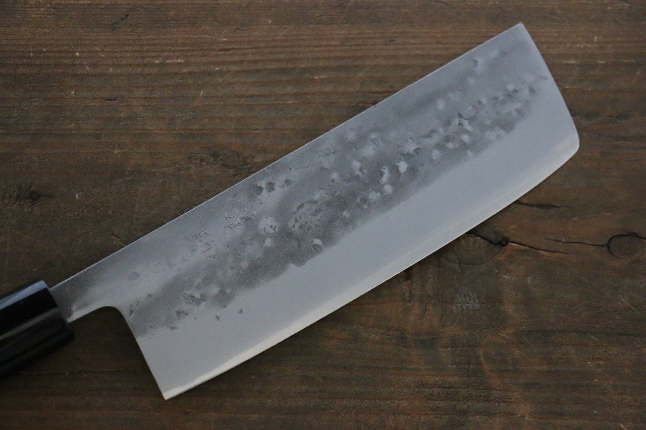清助 青鋼二號 梨地 菜切  165mm 栗木 握把 - 清助刃物