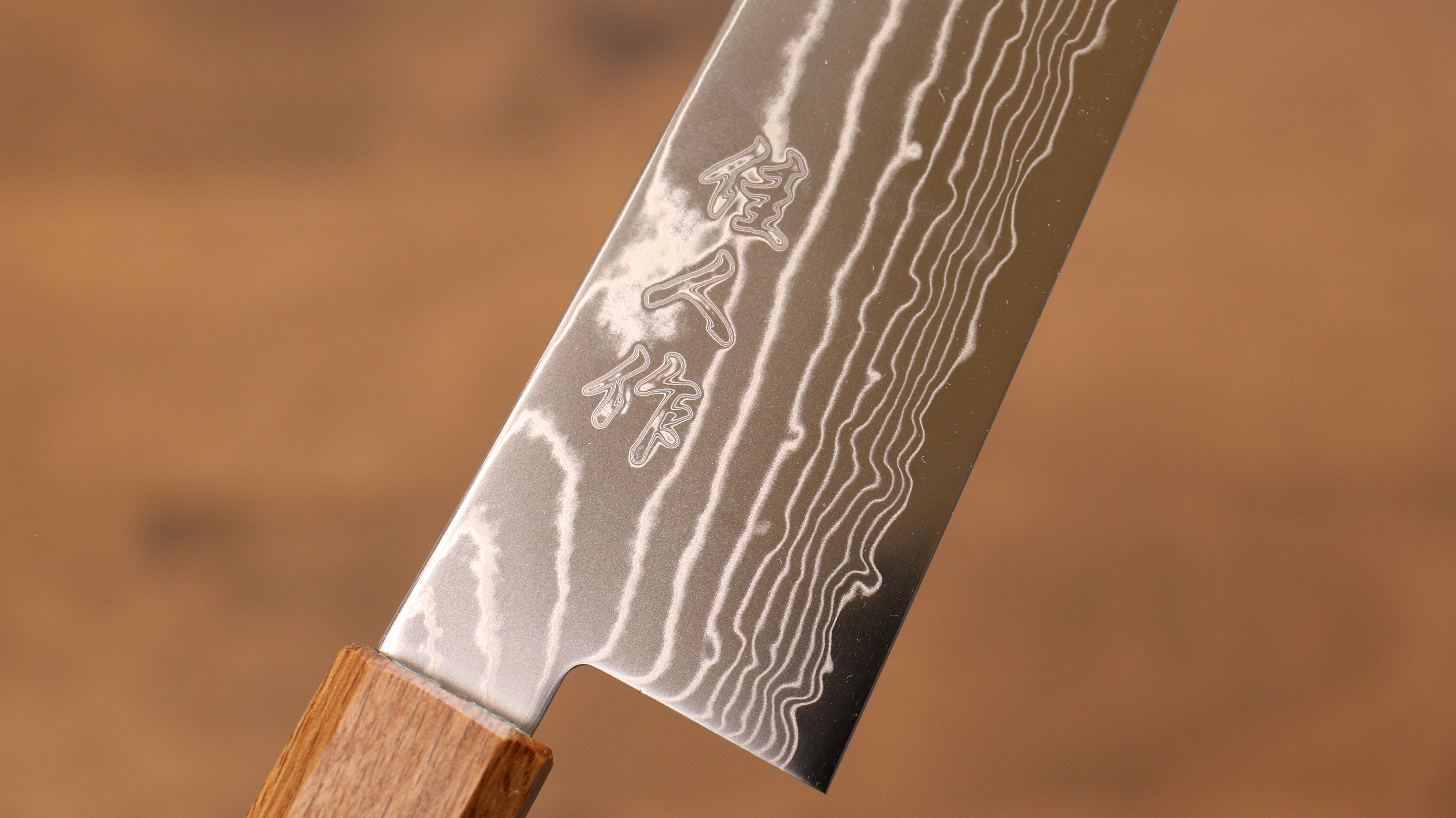 佳人 特殊鈷合金 大馬士革紋 牛刀  240mm 燒櫟木（八角） 握把 - 清助刃物