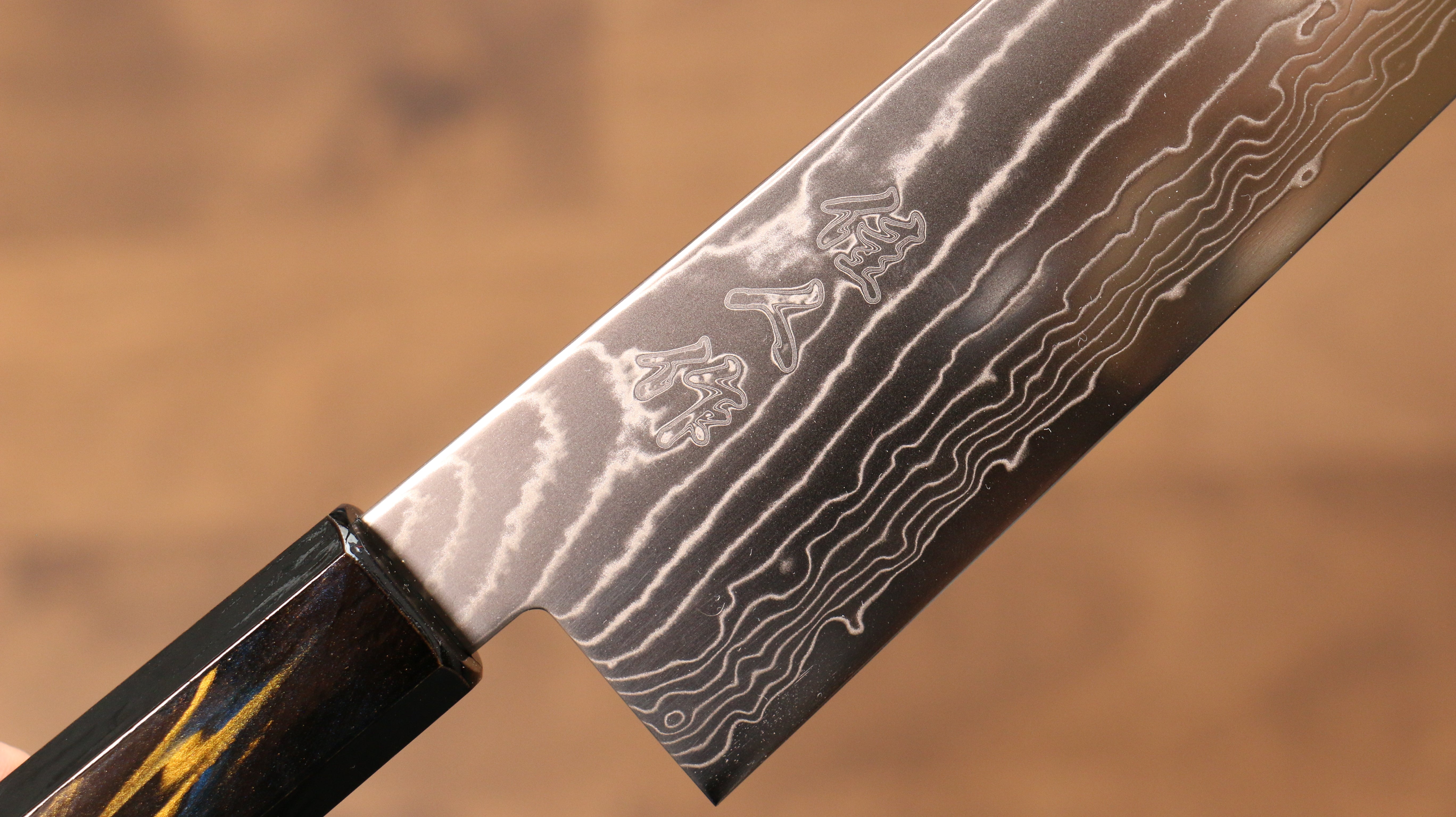 佳人 特殊鈷合金 大馬士革紋 牛刀  240mm 漆塗 握把 - 清助刃物