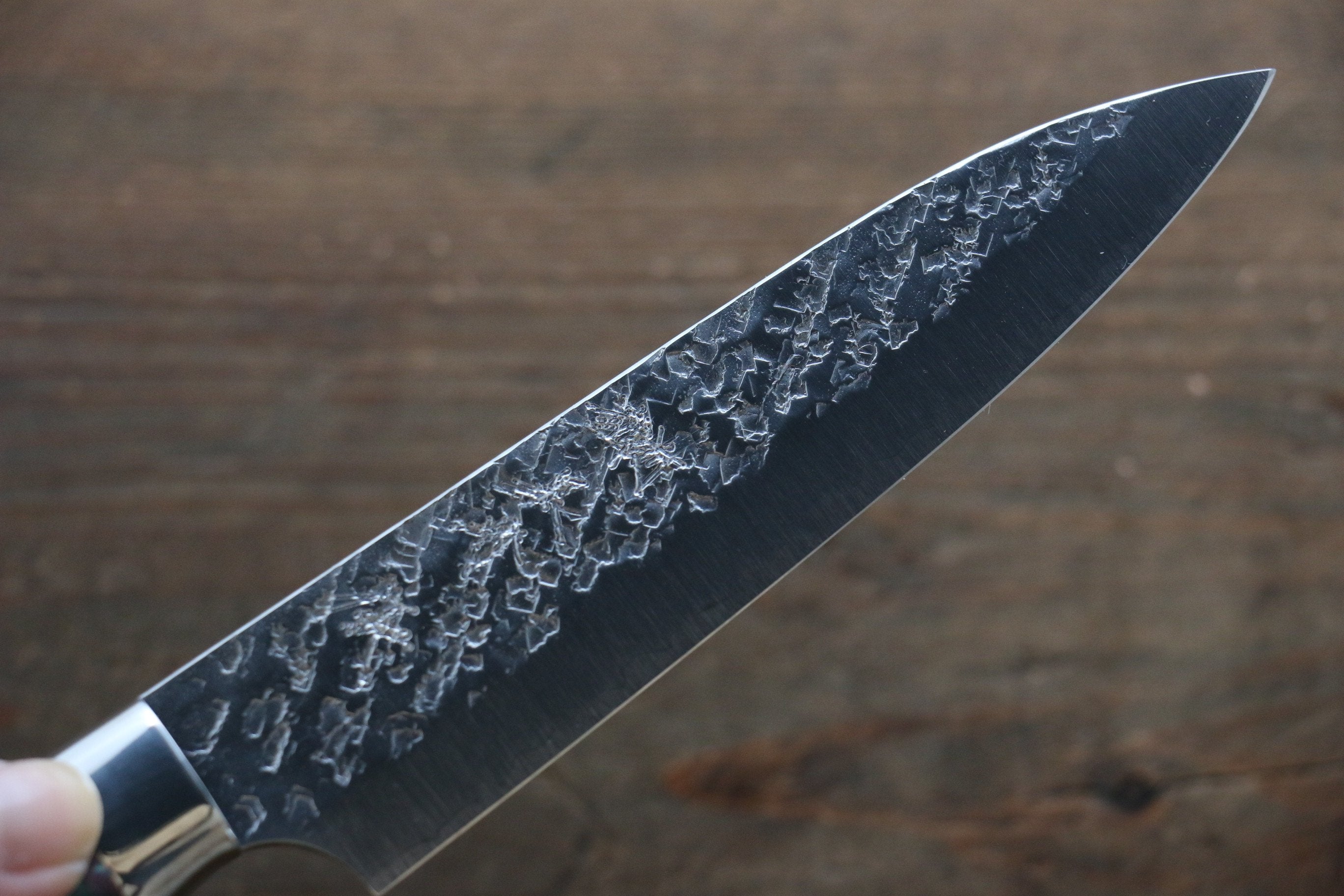 黑崎 優 雫 SG2 鎚目 多用途小刀  130mm 綠大理石握把 - 清助刃物