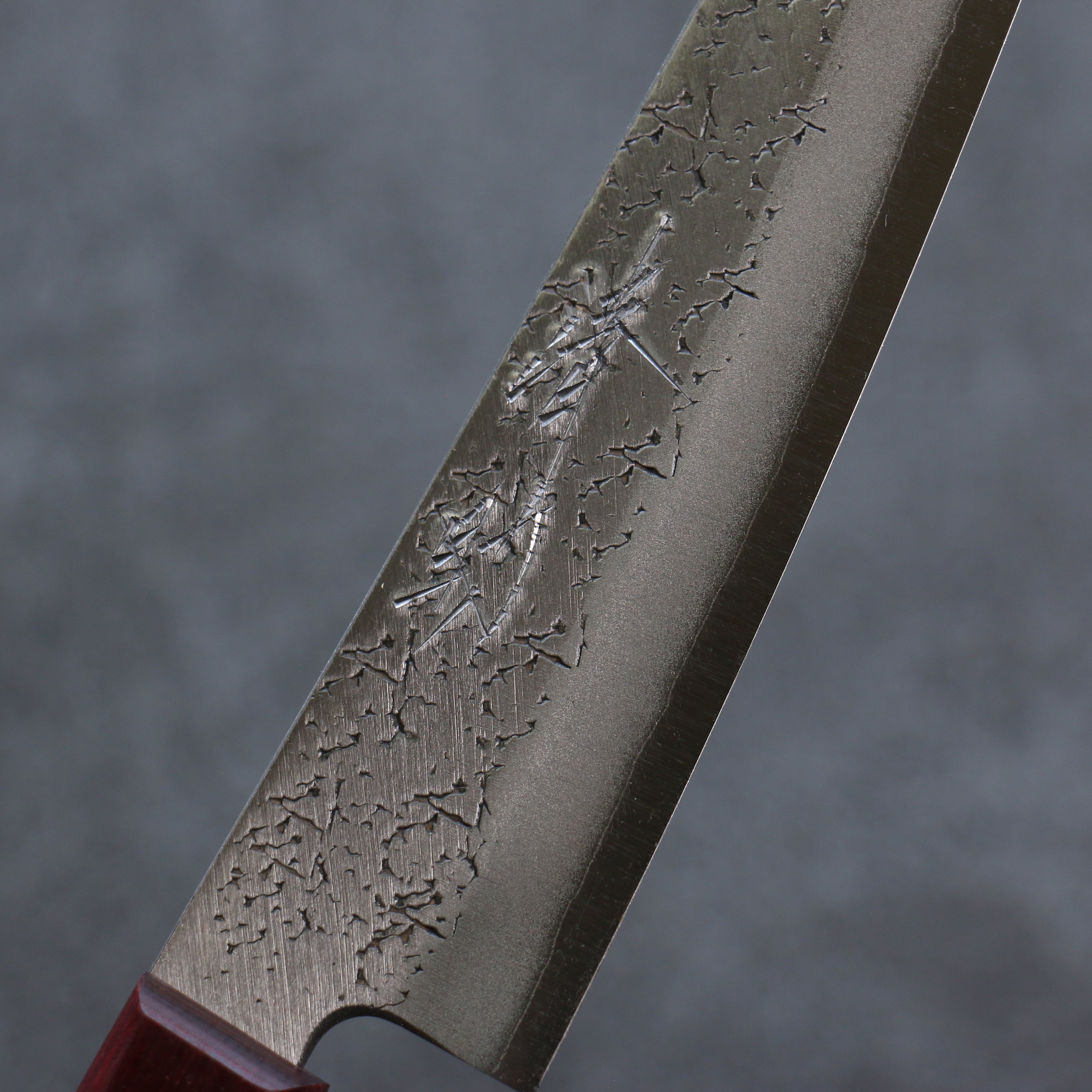 清助 超級青鋼 鎚目 多用途小刀  150mm 紅合成木 握把 - 清助刃物