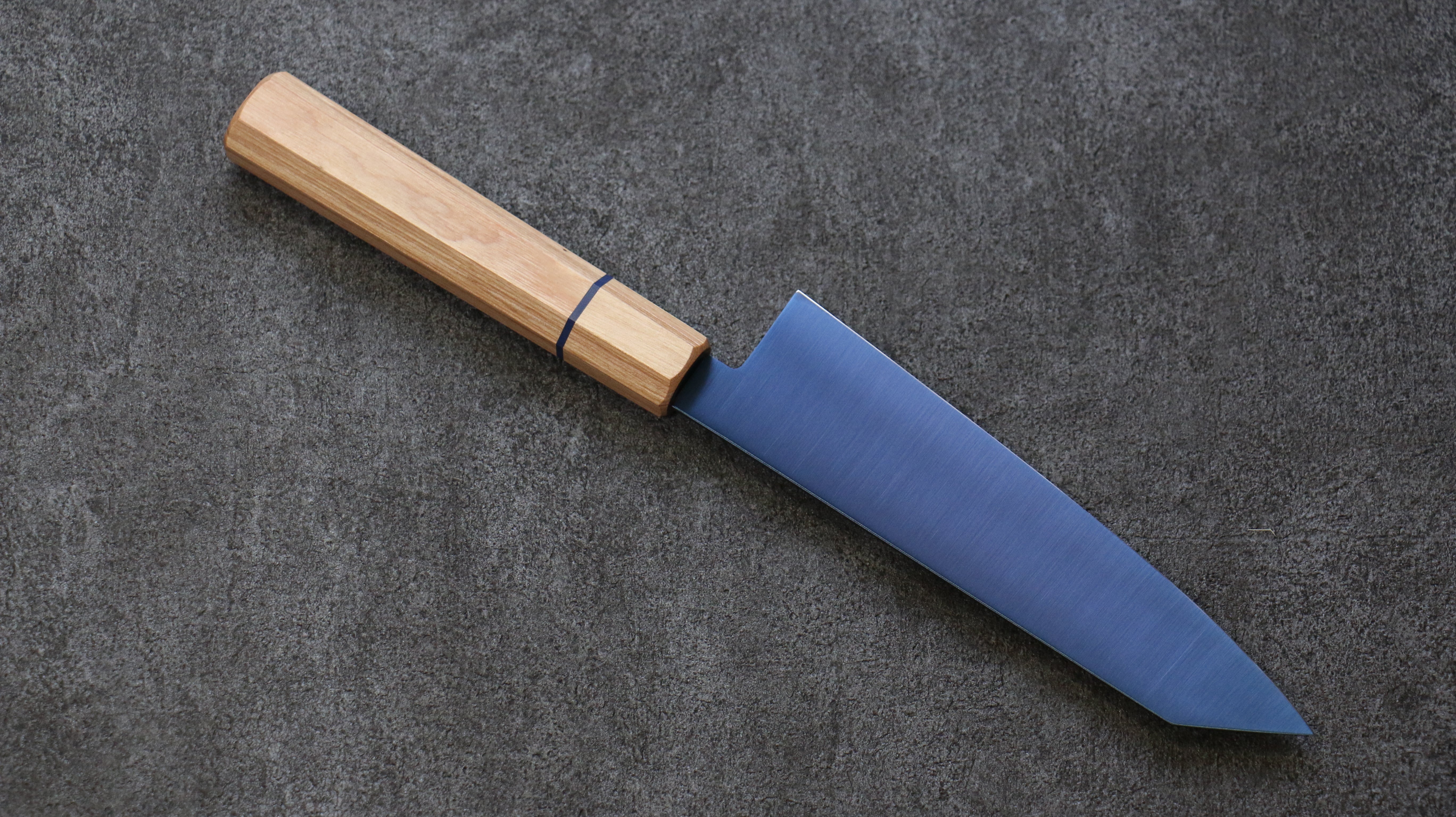清助 SK-85鋼 離子鍍 切付三德刀  180mm 白木 握把 - 清助刃物