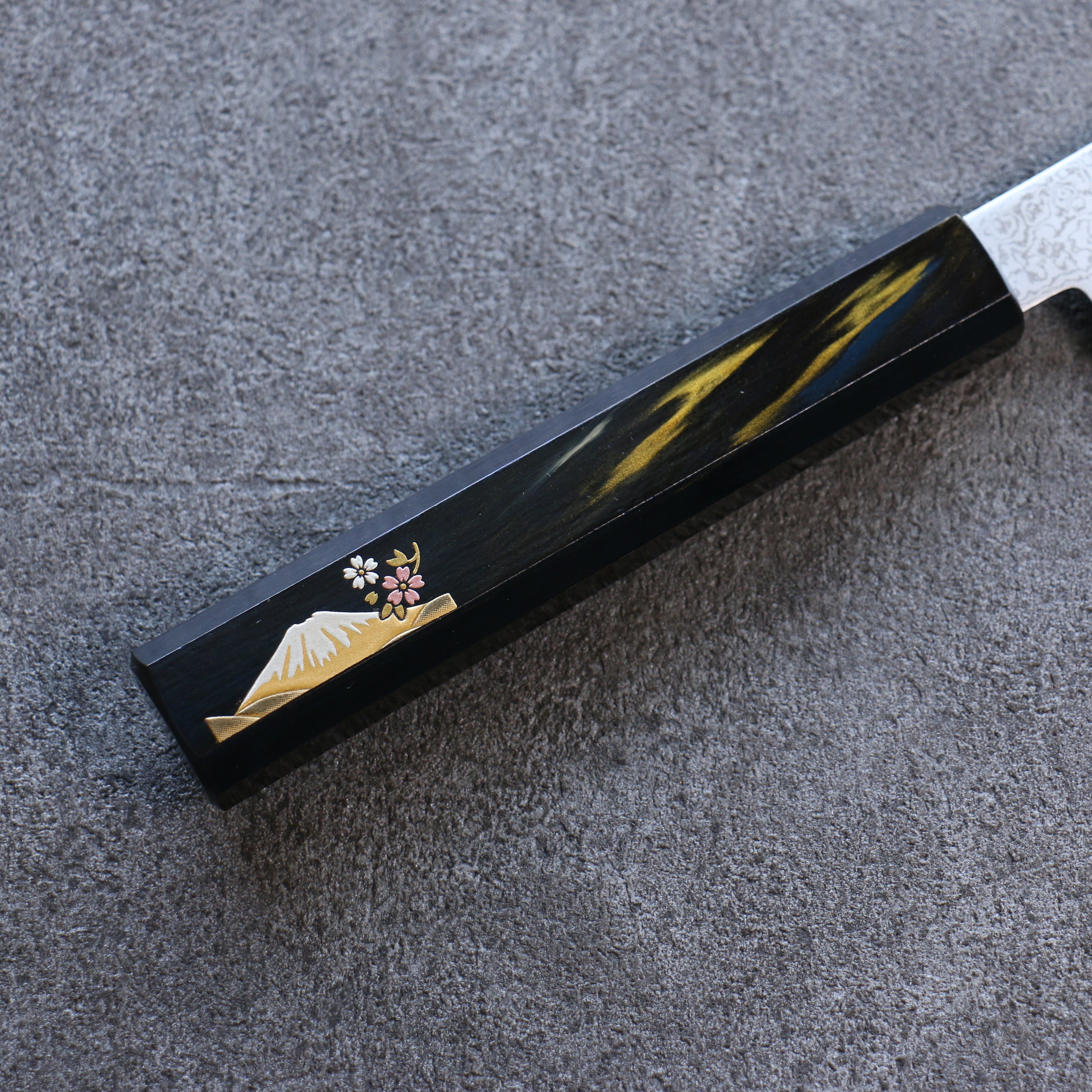 清助 VG10 大馬士革紋 三德刀  180mm 富士櫻漆塗 握把 - 清助刃物