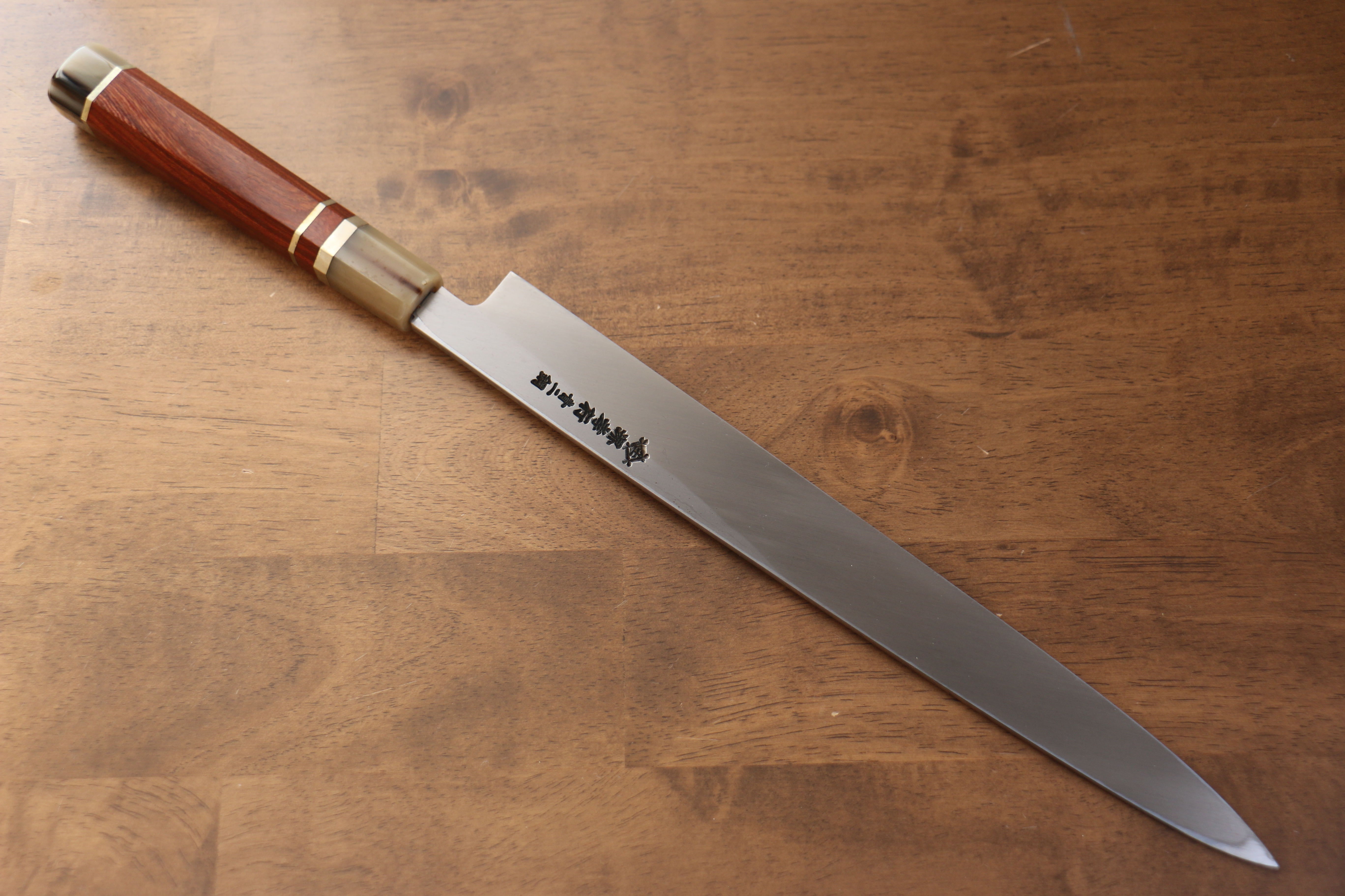 堺 孝行 天龍 Uzushio 渦潮 青鋼二號 刻有龍的圖樣 柳刃  300mm 紅黑檀 握把 附刀鞘 - 系列商品之1 - 清助刃物