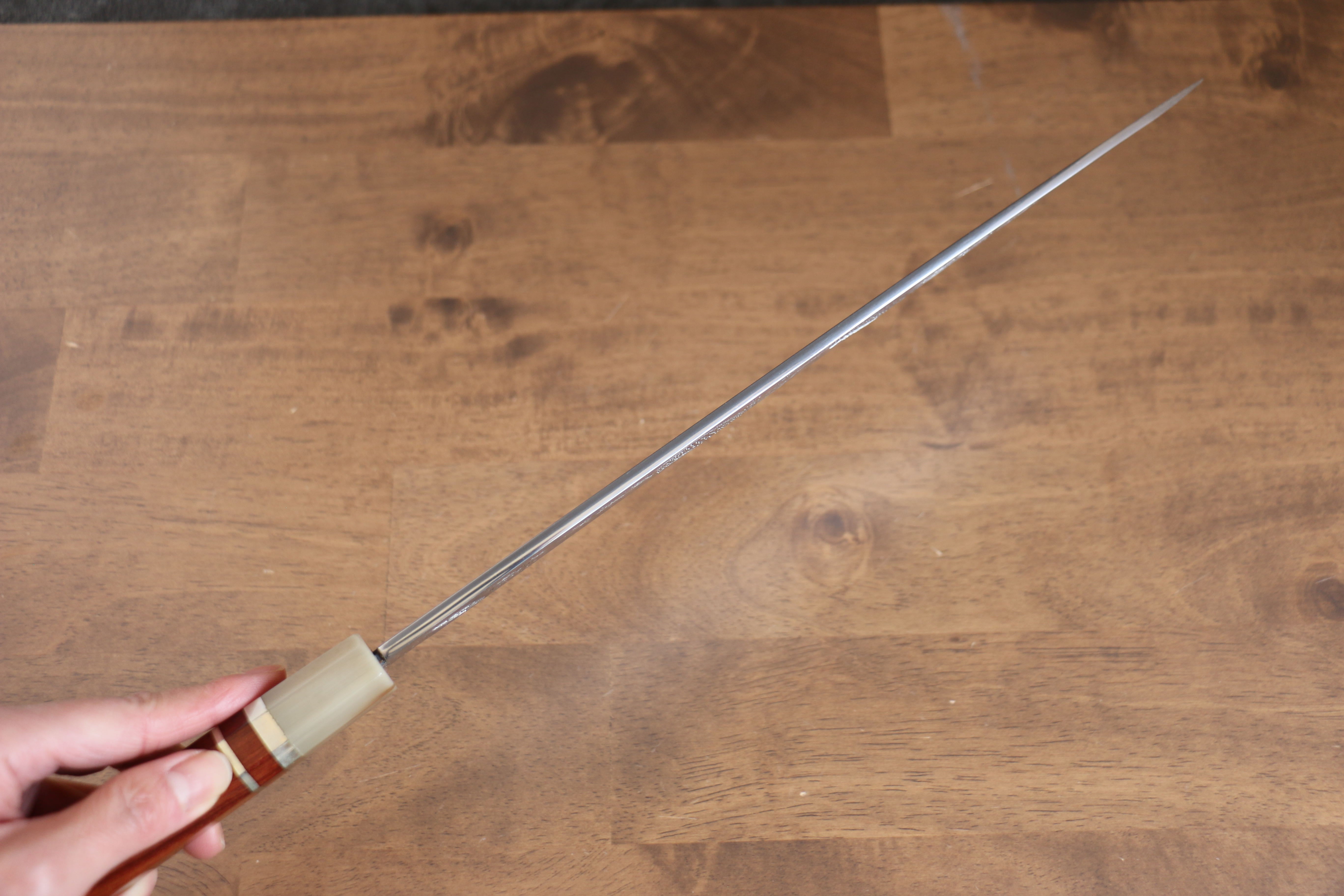 堺 孝行 天龍 Uzushio 渦潮 青鋼二號 刻有龍的圖樣 柳刃  300mm 紅黑檀 握把 附刀鞘 - 系列商品之7 - 清助刃物