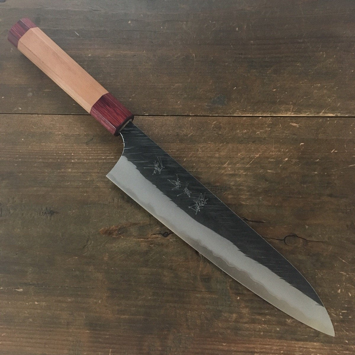 黑崎 優 風神 超級青鋼 鎚目 多用途小刀  150mm 美國櫻桃木握把 - 清助刃物
