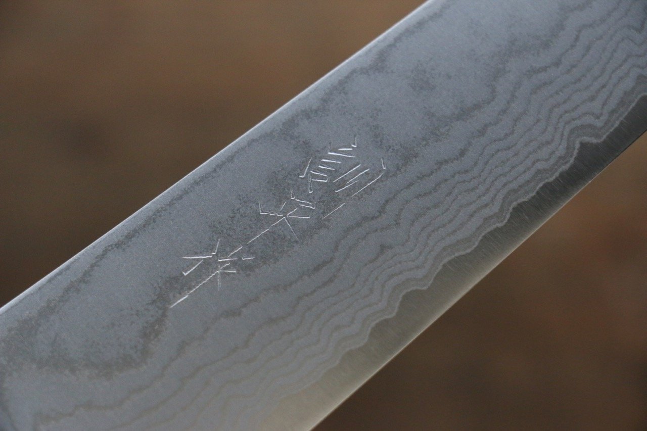 訓平 鍛造 VG1 大馬士革紋 牛刀  180mm 桃花心木握把 - 清助刃物