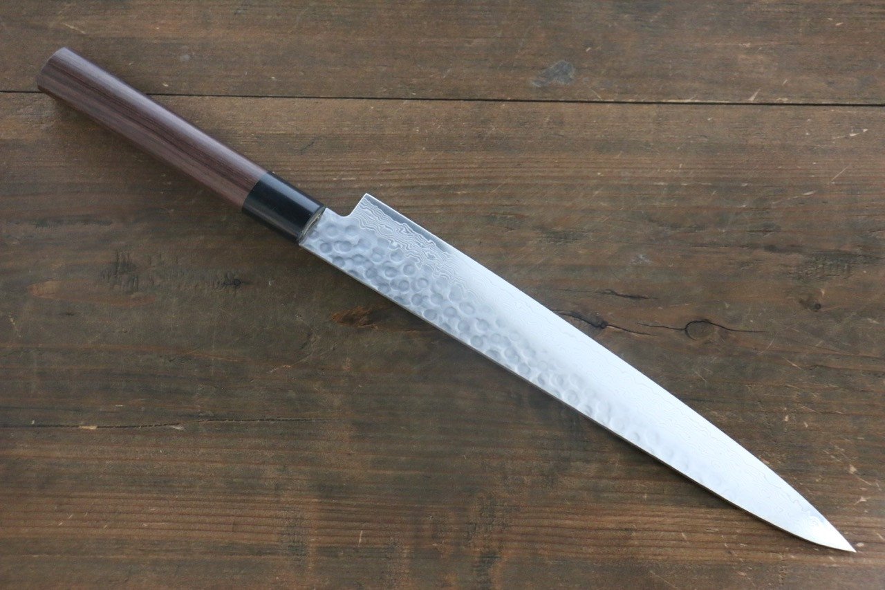 堺 孝行 AUS10 45層大馬士革紋 筋引  240mm 紫檀木握把 - 清助刃物