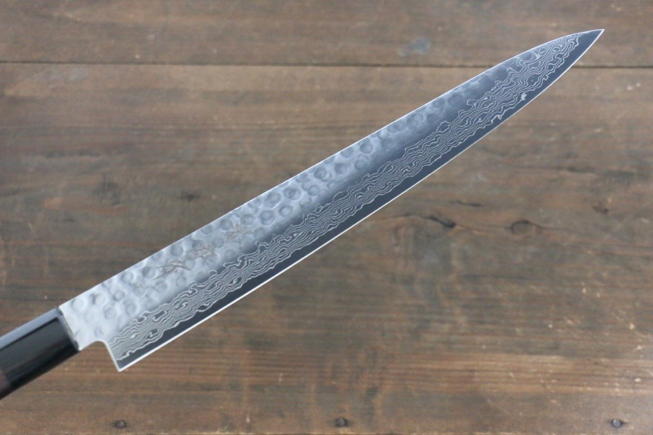 堺 孝行 AUS10 45層大馬士革紋 筋引  240mm 紫檀木握把 - 清助刃物