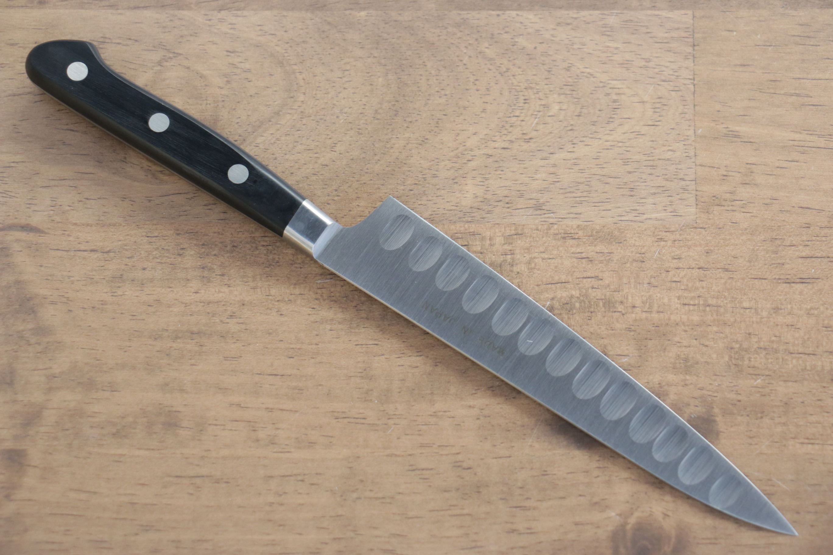 清助 瑞典鋼 多用途小鮭魚刀 150mm 黑合成木 握把 - 清助刃物