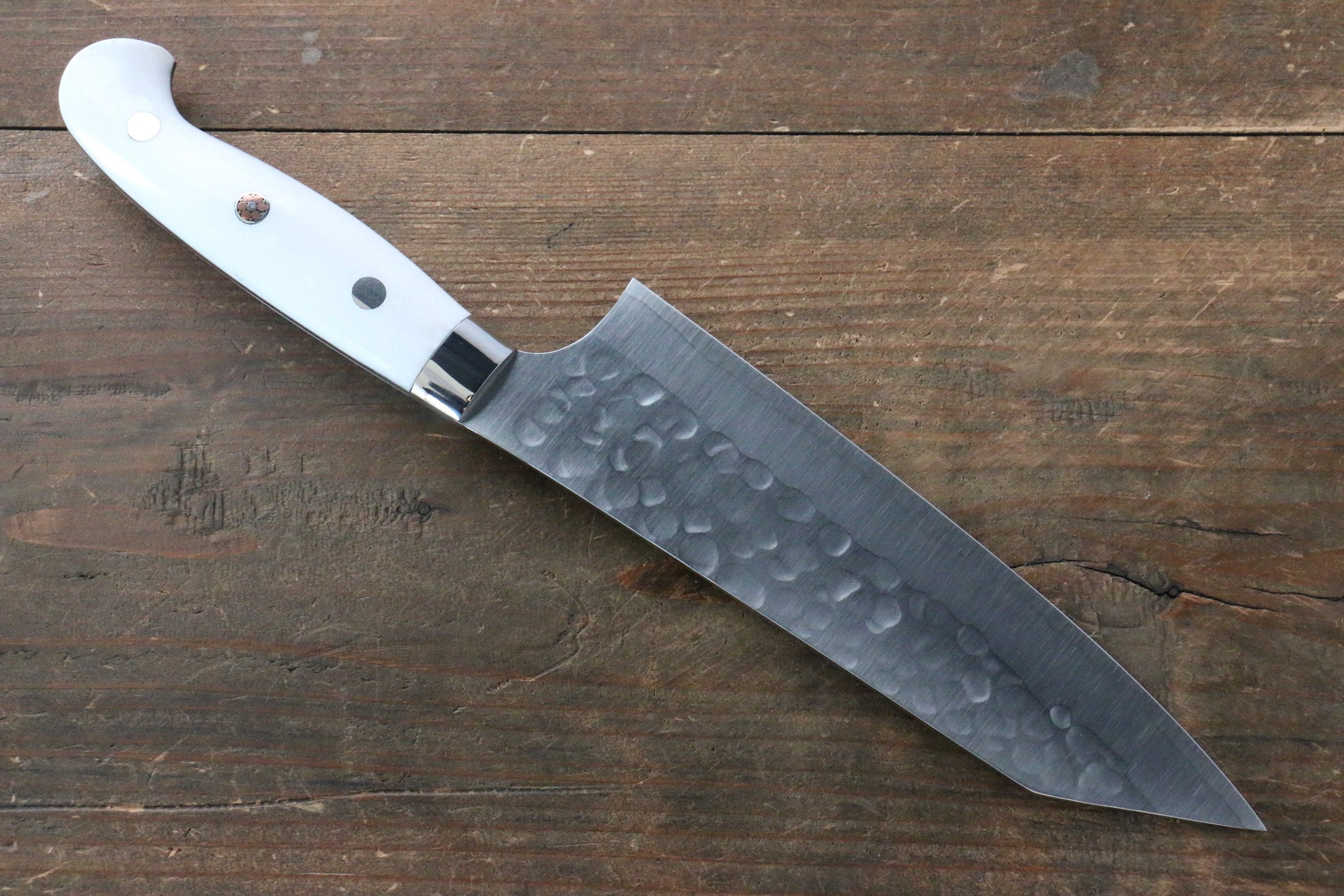 黑崎 優 雫 SG2 鎚目 文化刀  130mm 白人造大理石握把 - 清助刃物