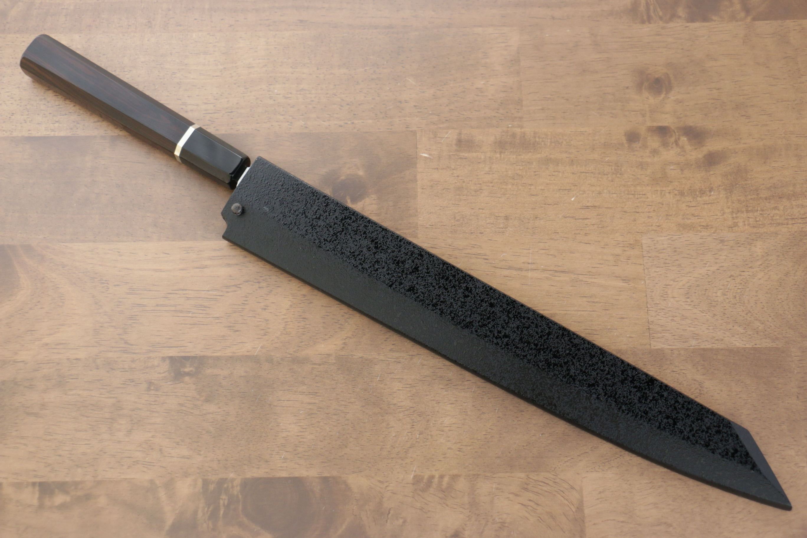 堺 孝行 富士山 白鋼二號 本燒 切付柳刃  300mm 黑檀（帶環型設計）握把 附刀鞘 - 清助刃物