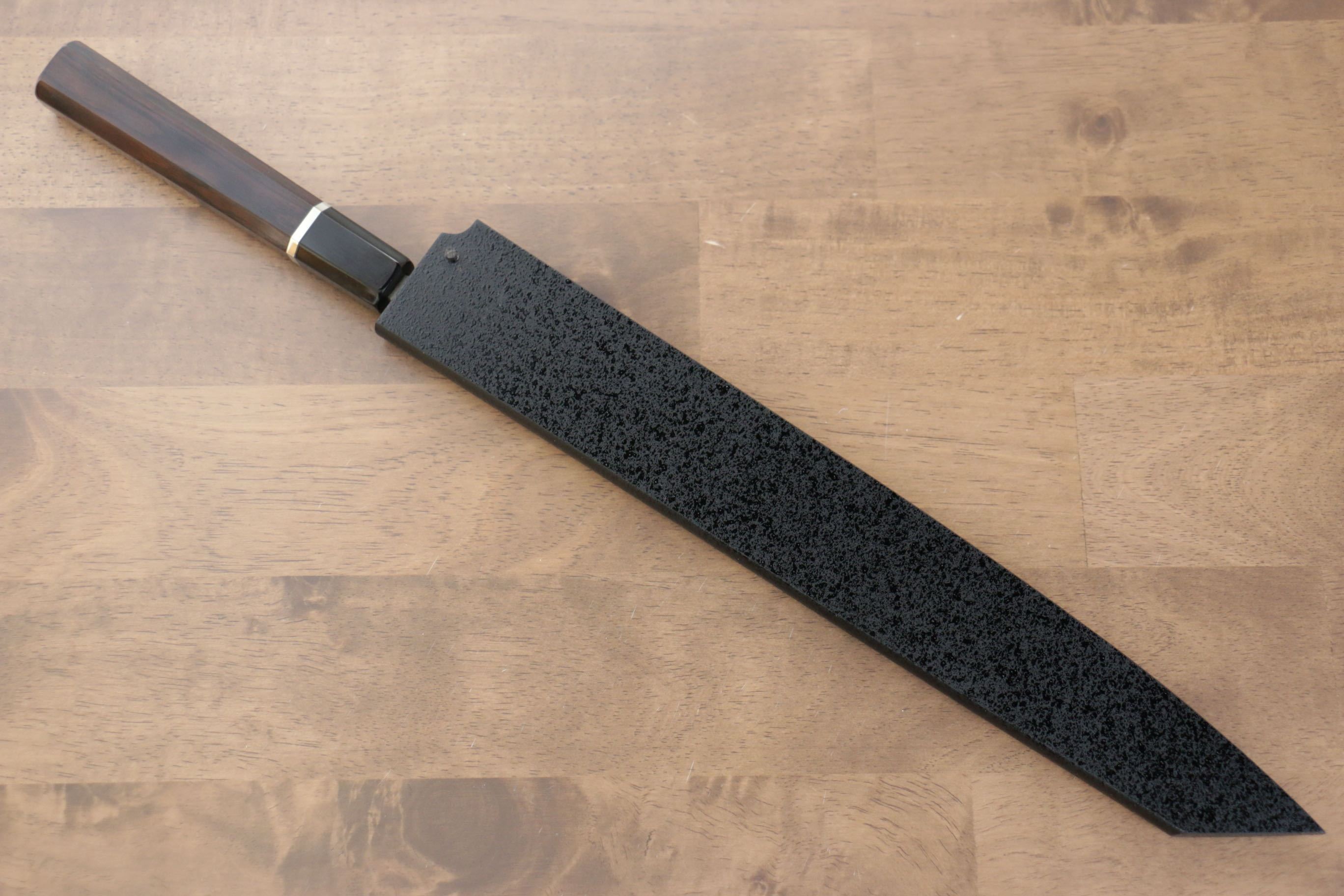堺 孝行 富士山 白鋼二號 本燒 切付柳刃  300mm 黑檀（帶環型設計）握把 附刀鞘 - 清助刃物