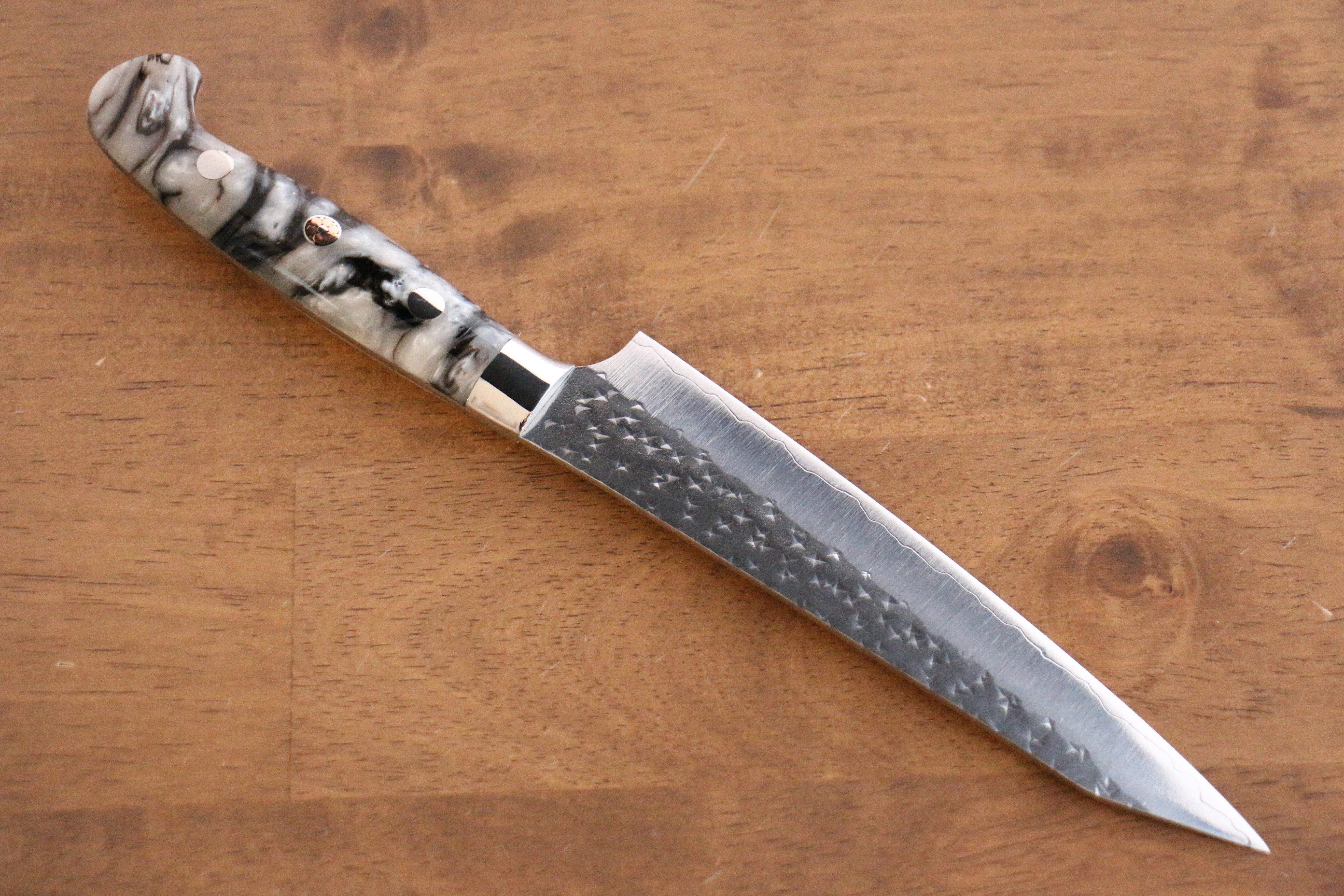 黑崎 優 閃光 SG2 鎚目 多用途小刀  150mm 白壓克力 握把 - 清助刃物