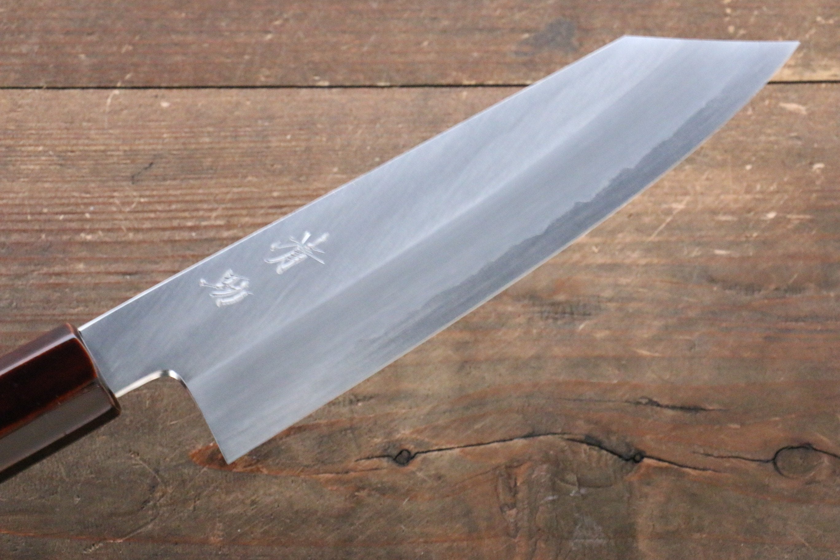 清助 銀三鋼 文化刀 165mm 木柄（漆塗） 握把 - 清助刃物