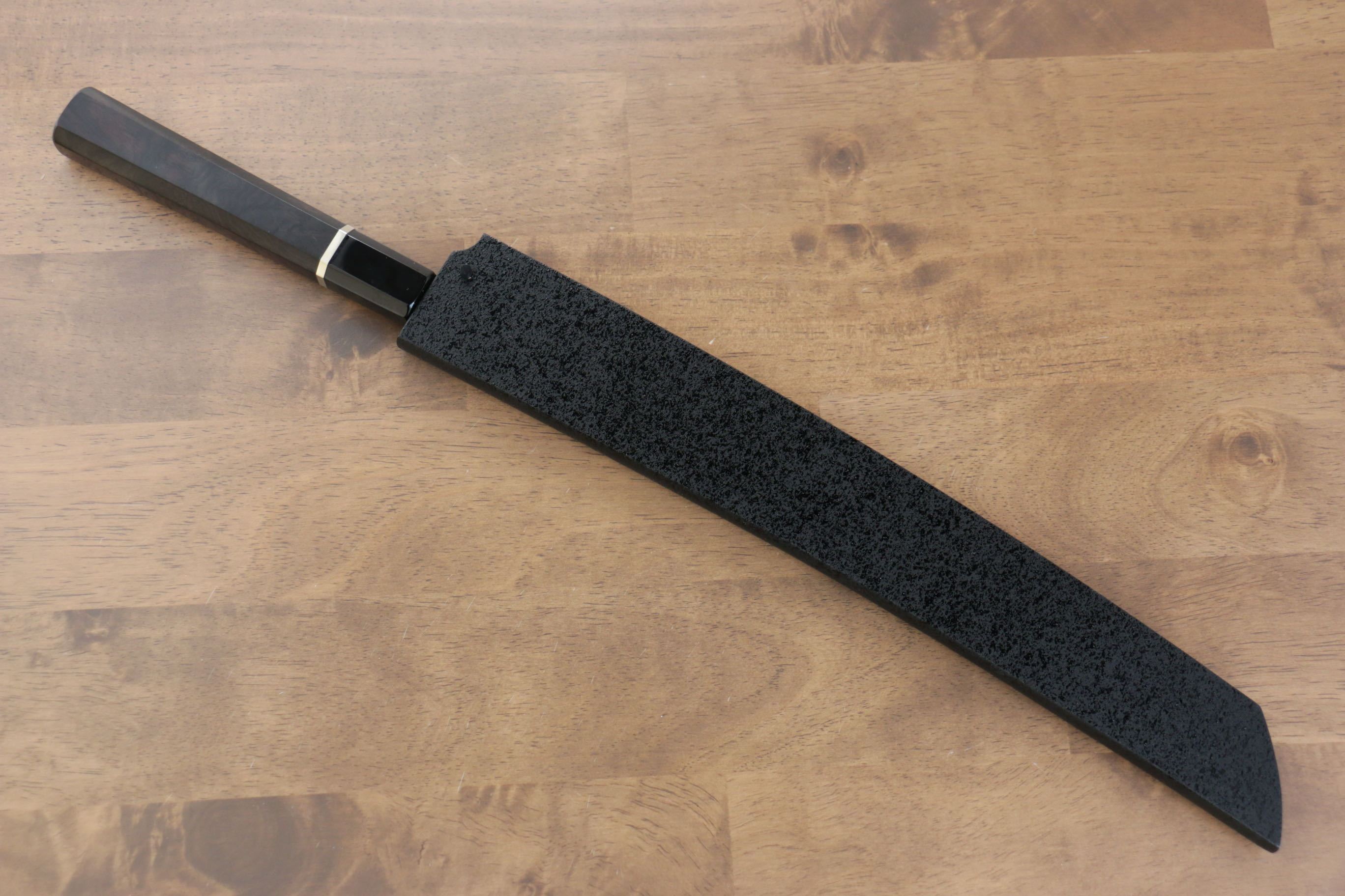 堺 孝行 富士山 白鋼二號 本燒 先丸柳刃  300mm 黑檀（帶環型設計）握把 附刀鞘 - 清助刃物