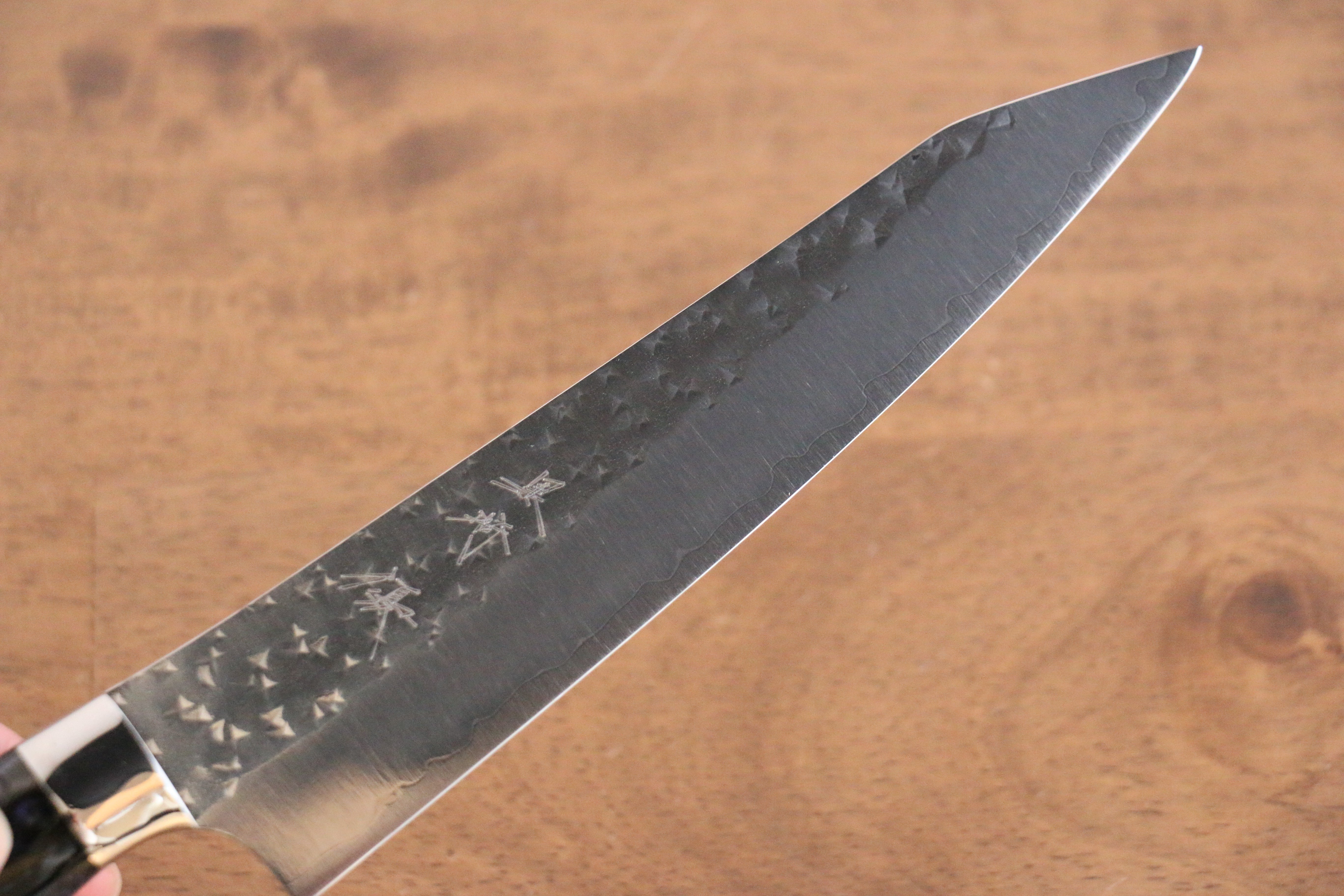 黑崎 優 閃光 SG2 鎚目 多用途小刀  150mm 藍紫壓克力 握把 - 清助刃物